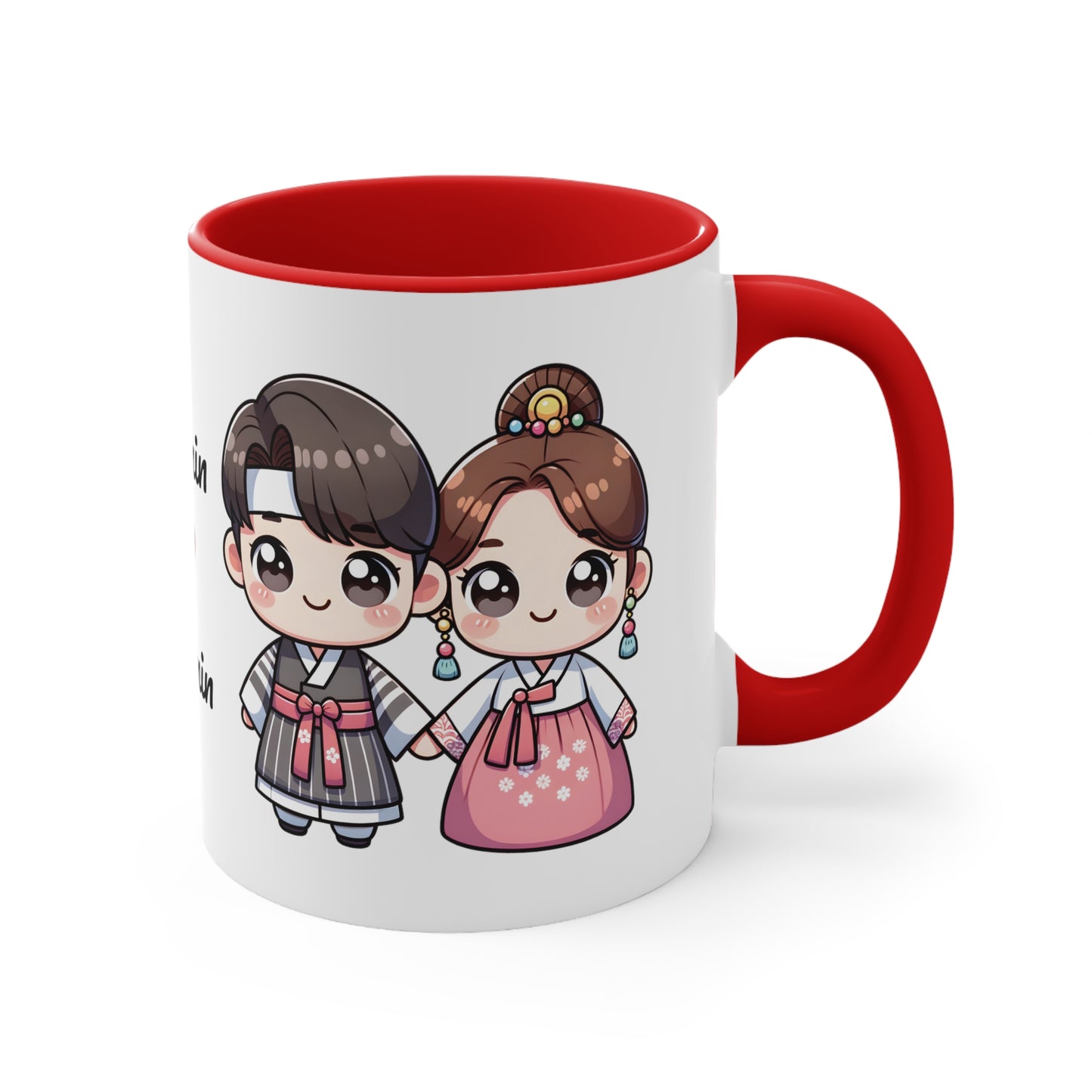 Korean Couple in Korean Clothes Collection 8 Personalized Cute - Custom Accent Coffee Mug, 11oz