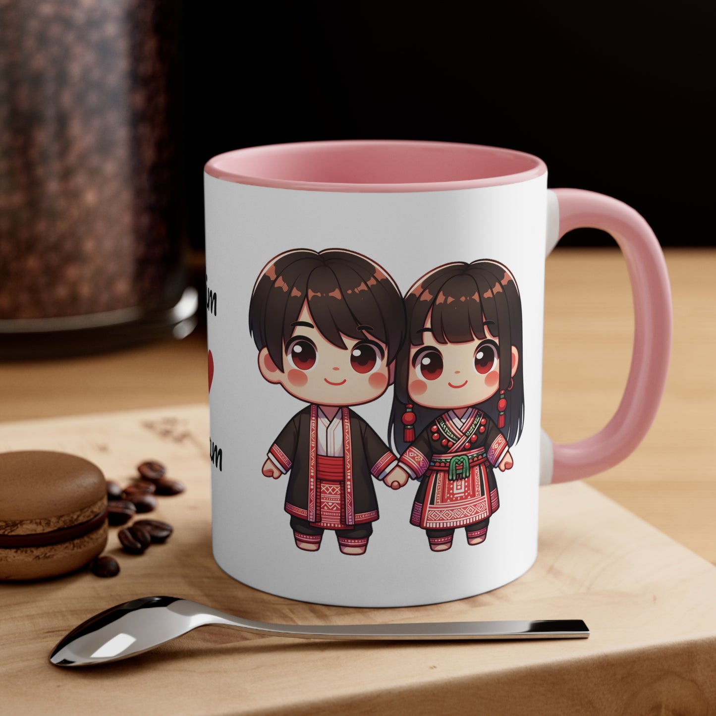 Hmong Couple Red Collection 3 Personalized Cute - Custom Accent Coffee Mug, 11oz