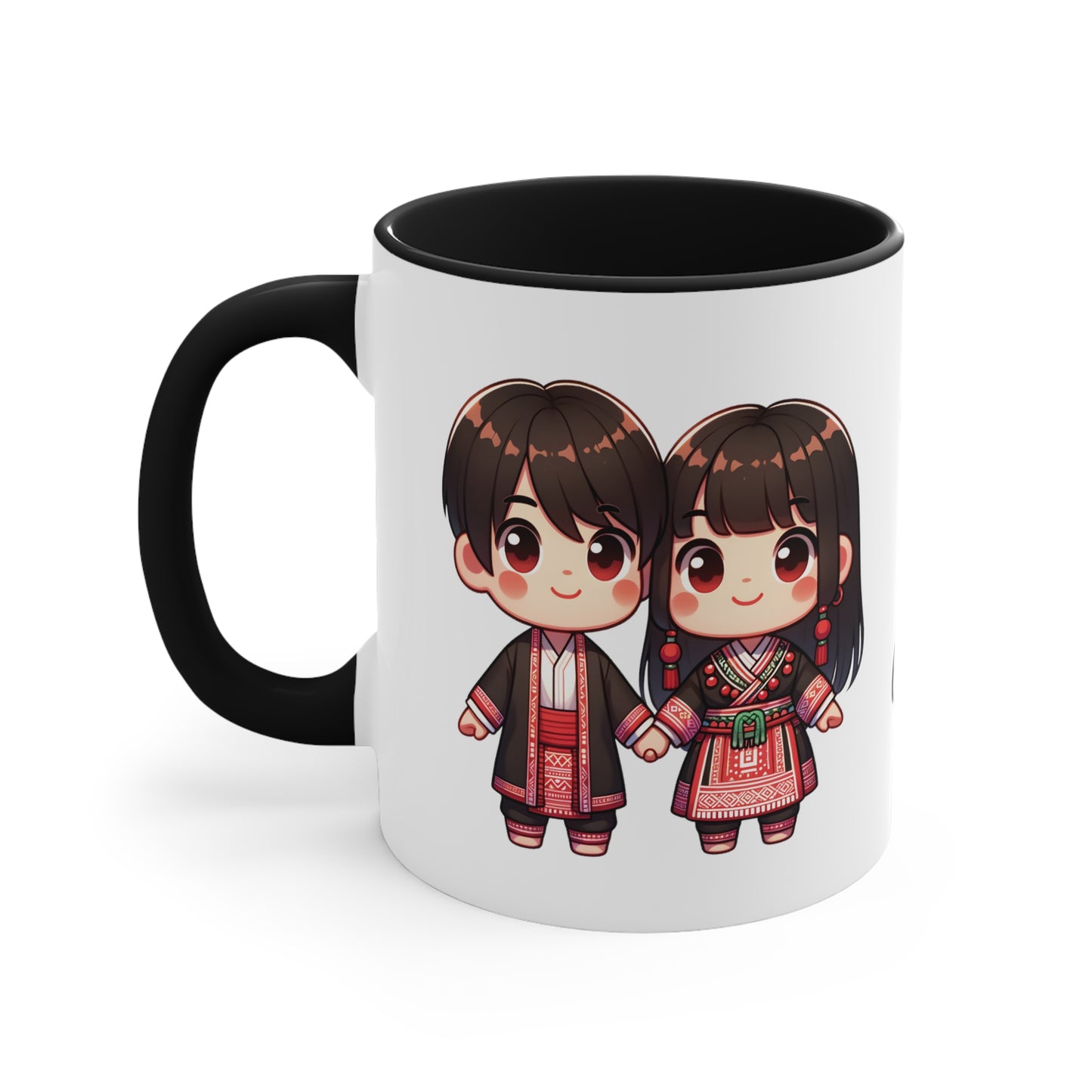 Hmong Couple Red Collection 3 Personalized Cute - Custom Accent Coffee Mug, 11oz