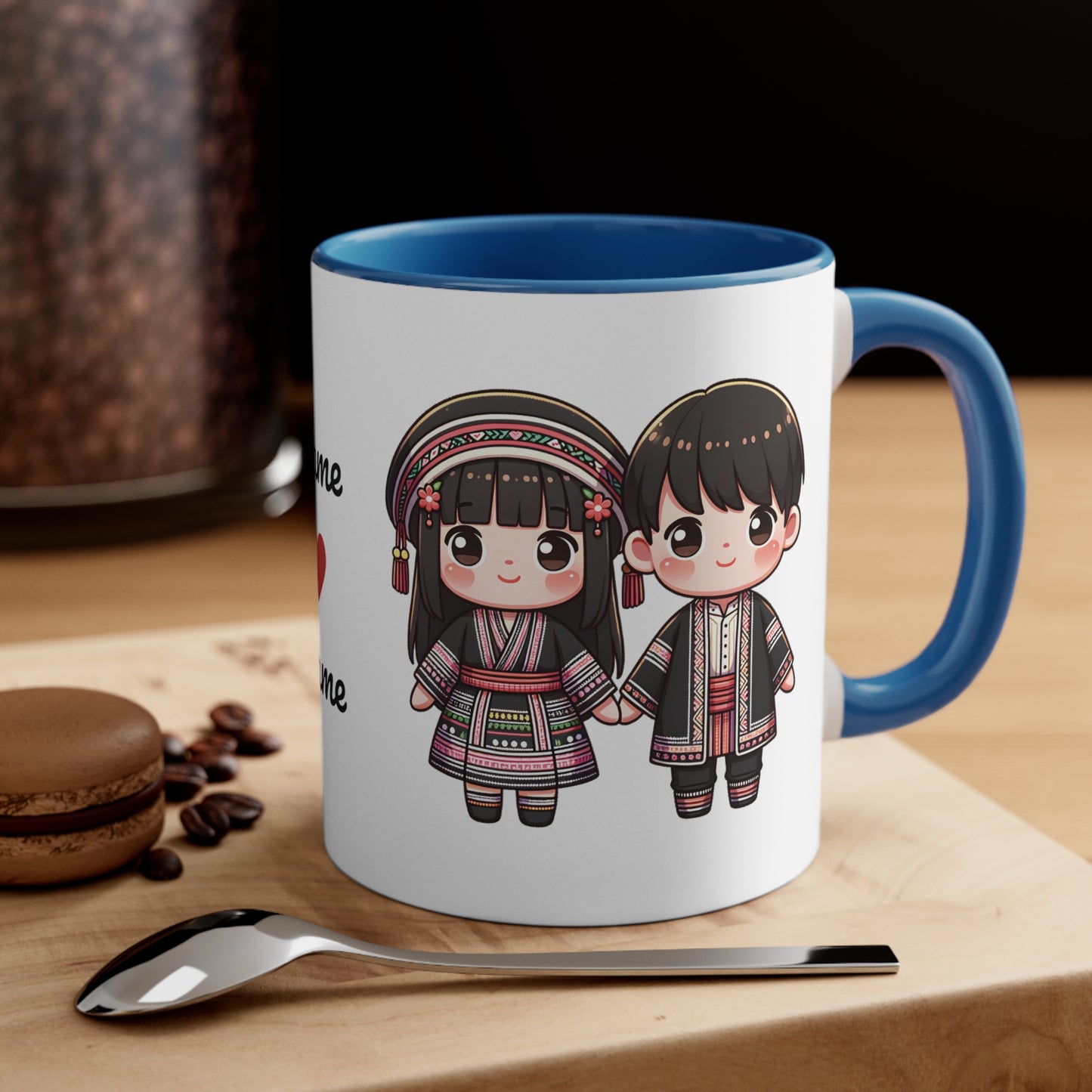 Hmong Couple Traditional Hmong Clothes Collection 3 Personalized Cute - Custom Accent Coffee Mug, 11oz