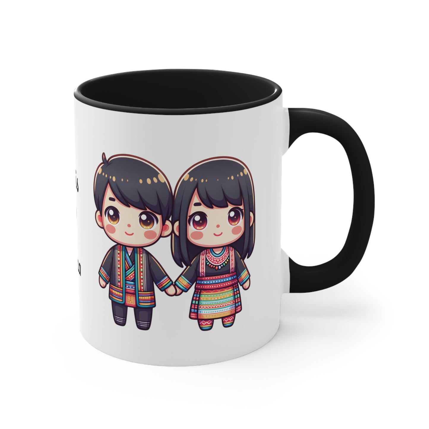 Hmong Couple Colorful Collection 2 Personalized Cute - Custom Accent Coffee Mug, 11oz