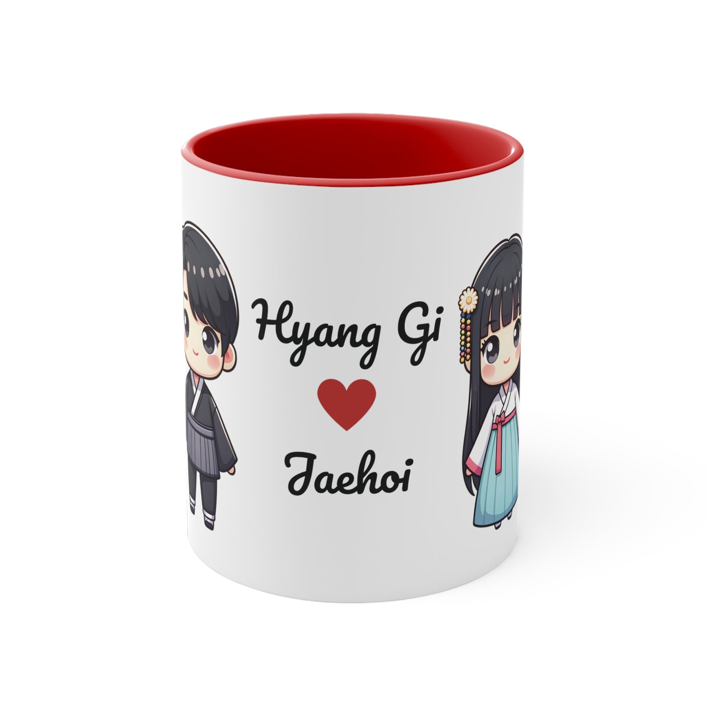 Korean Couple in Korean Clothes Collection 1 Personalized Cute - Custom Accent Coffee Mug, 11oz