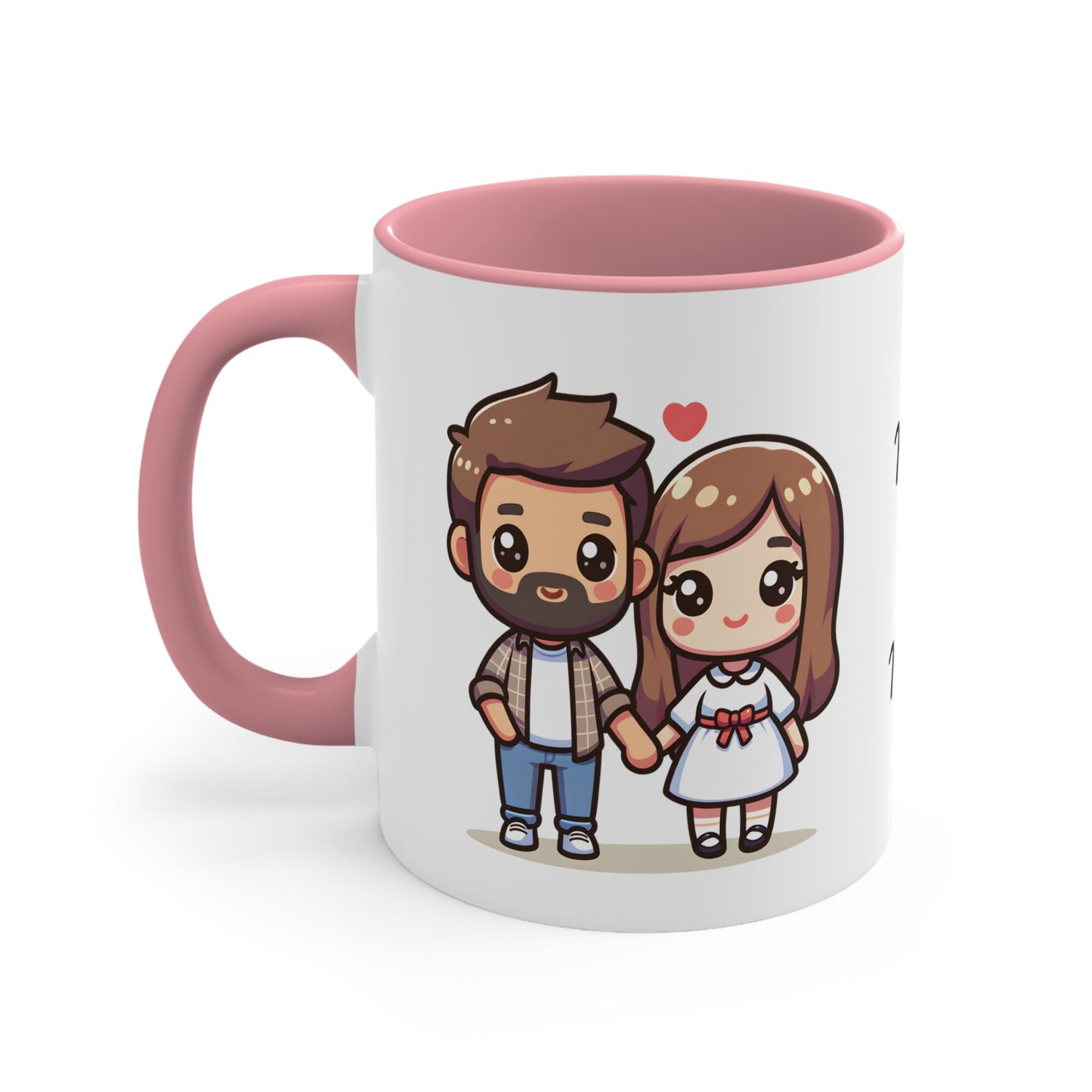 Beardman Couple Collection 1 Personalized Cute - Custom Accent Coffee Mug, 11oz