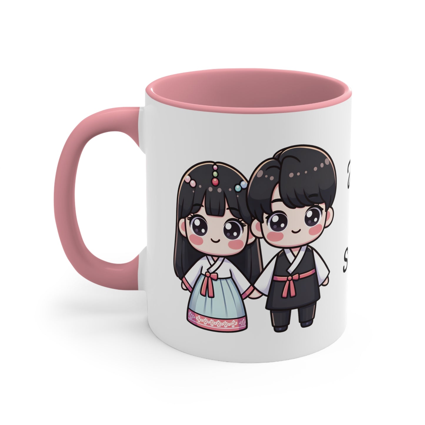 Korean Couple in Korean Clothes Collection 7 Personalized Cute - Custom Accent Coffee Mug, 11oz