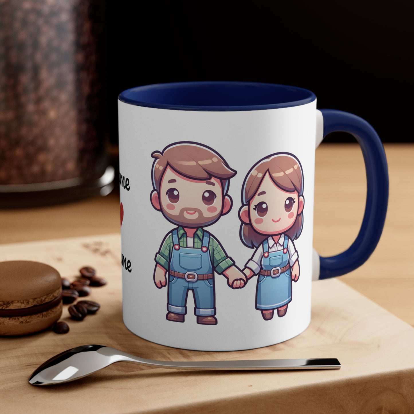 Farmer Couple Collection 1 Personalized Cute - Custom Accent Coffee Mug, 11oz