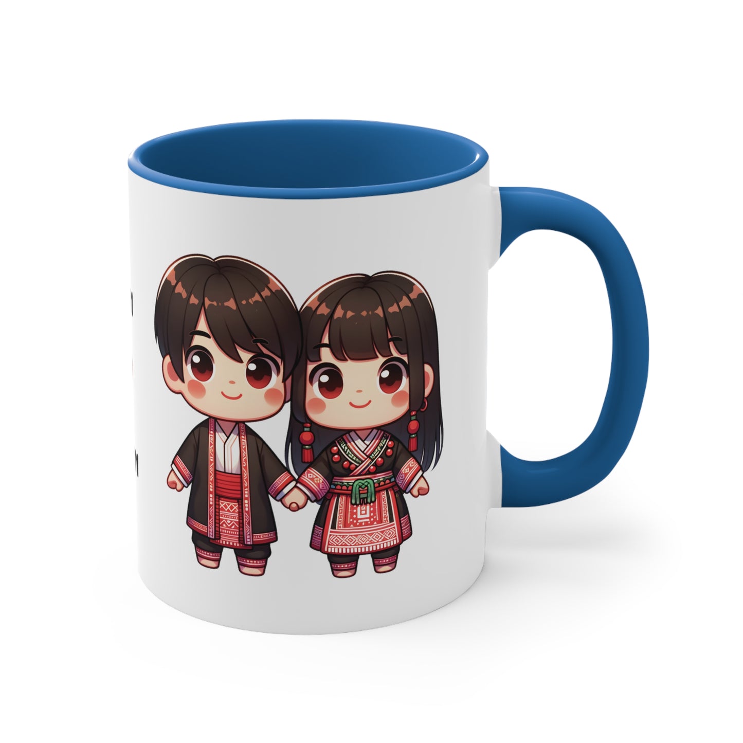 Hmong Couple Red Collection 3 Personalized Cute - Custom Accent Coffee Mug, 11oz