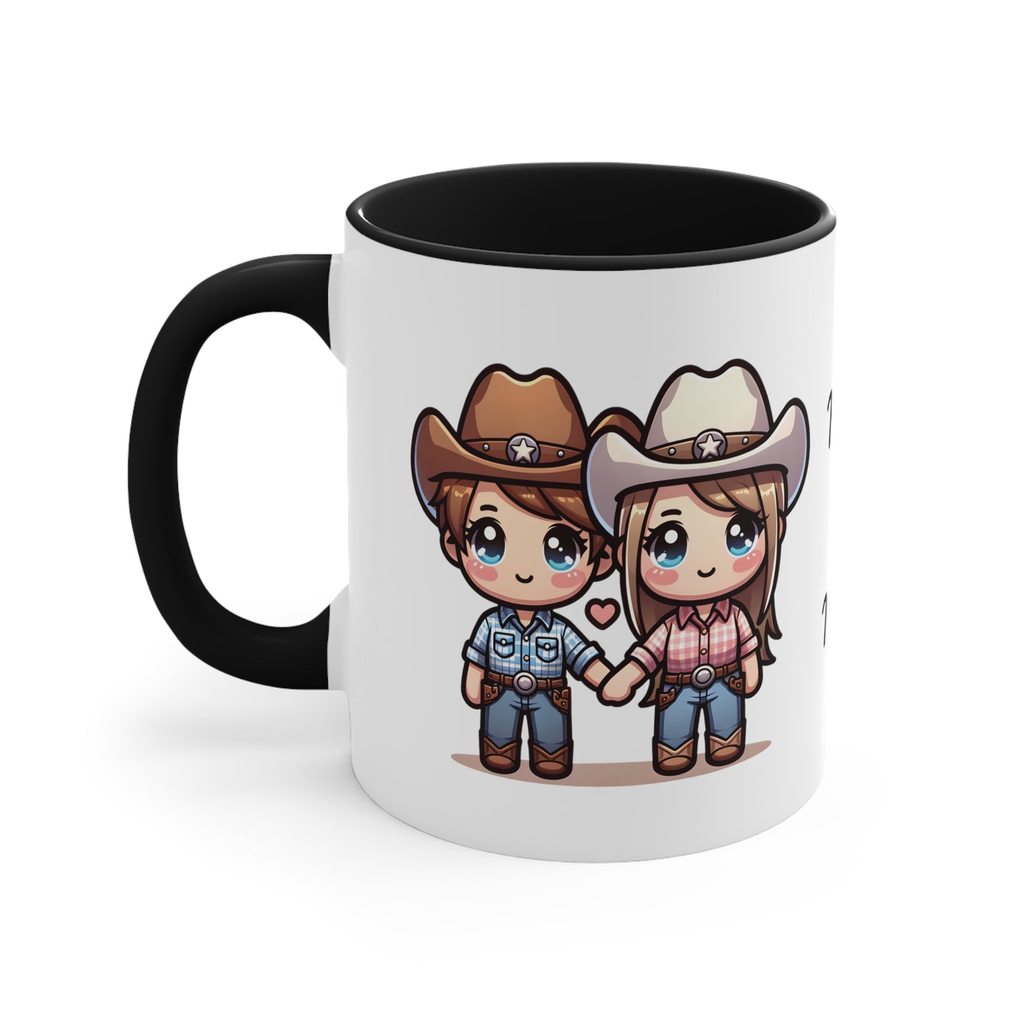 Cowboy Couple Collection 4 Personalized Cute - Custom Accent Coffee Mug, 11oz