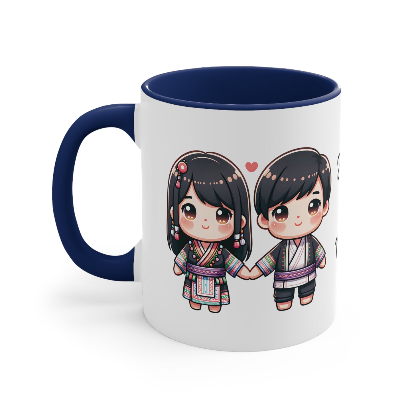 Hmong Couple Colorful Collection 6 Personalized Cute - Custom Accent Coffee Mug, 11oz