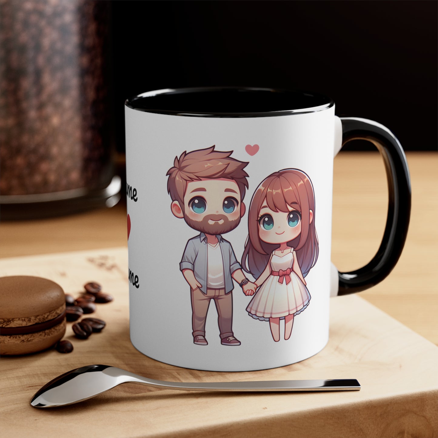 Beardman Couple Collection 3 Personalized Cute - Custom Accent Coffee Mug, 11oz