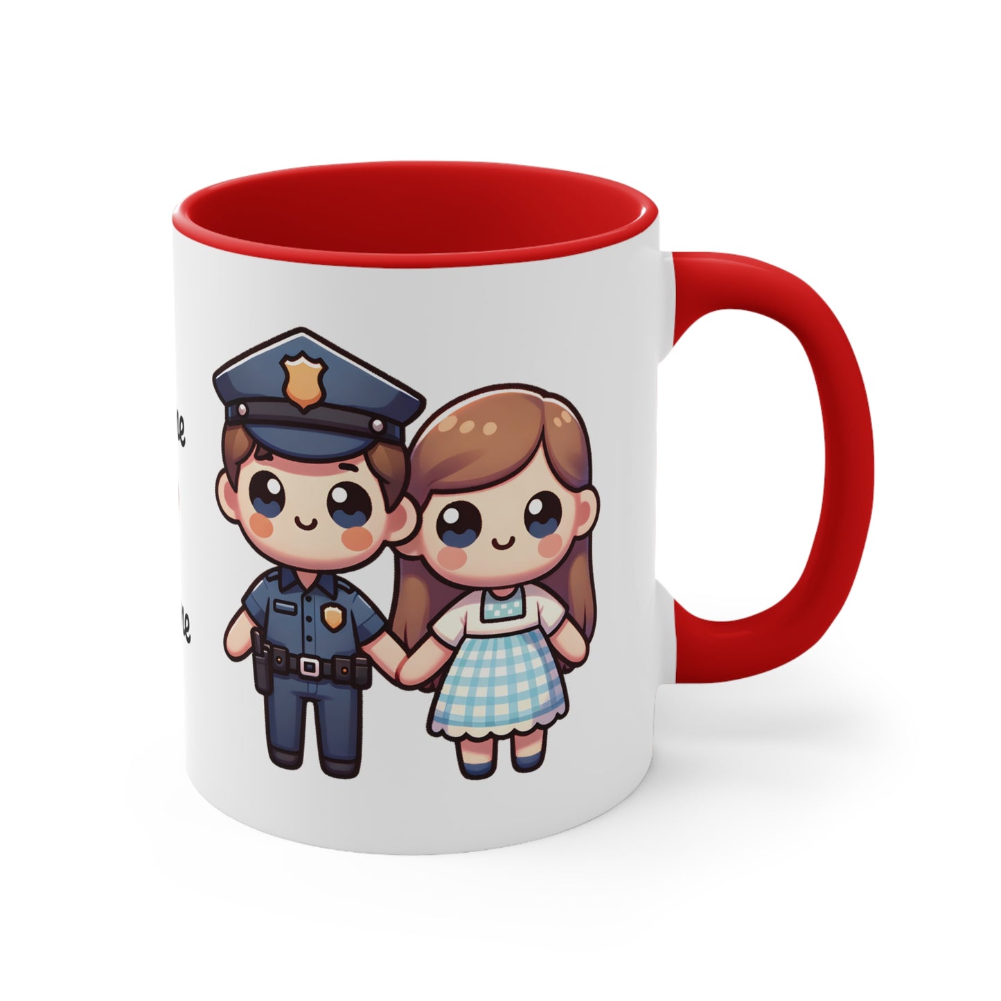 Policeman Couple Collection 1 Personalized Cute - Custom Accent Coffee Mug, 11oz