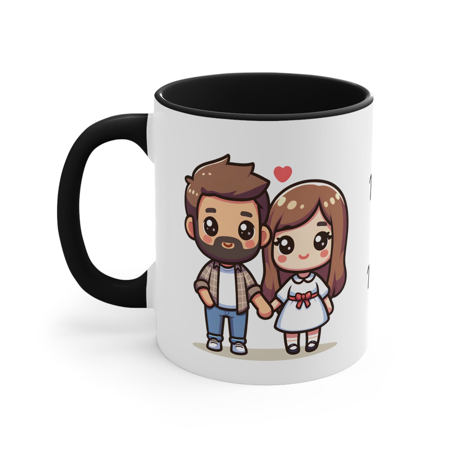 Beardman Couple Collection 1 Personalized Cute - Custom Accent Coffee Mug, 11oz