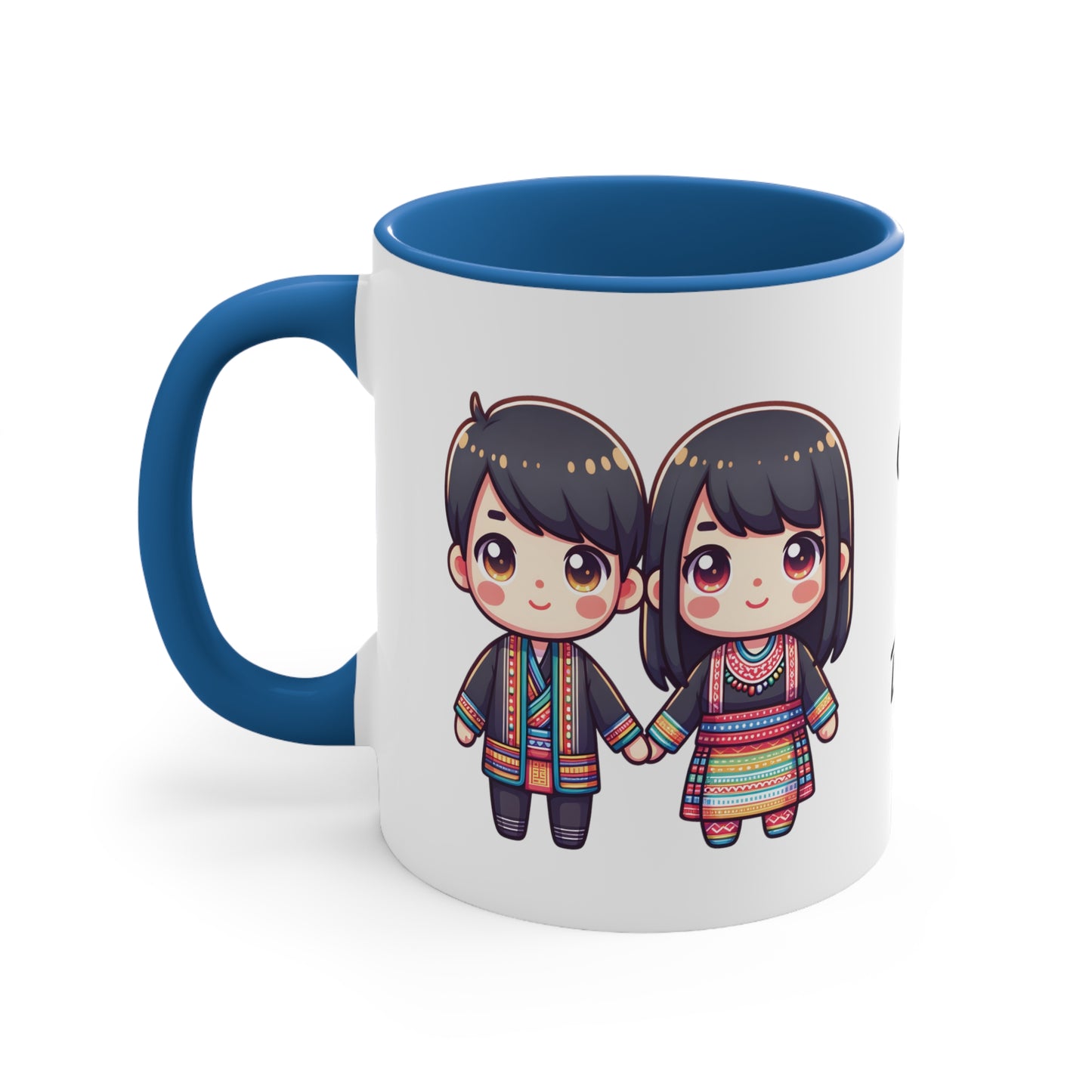 Hmong Couple Colorful Collection 2 Personalized Cute - Custom Accent Coffee Mug, 11oz