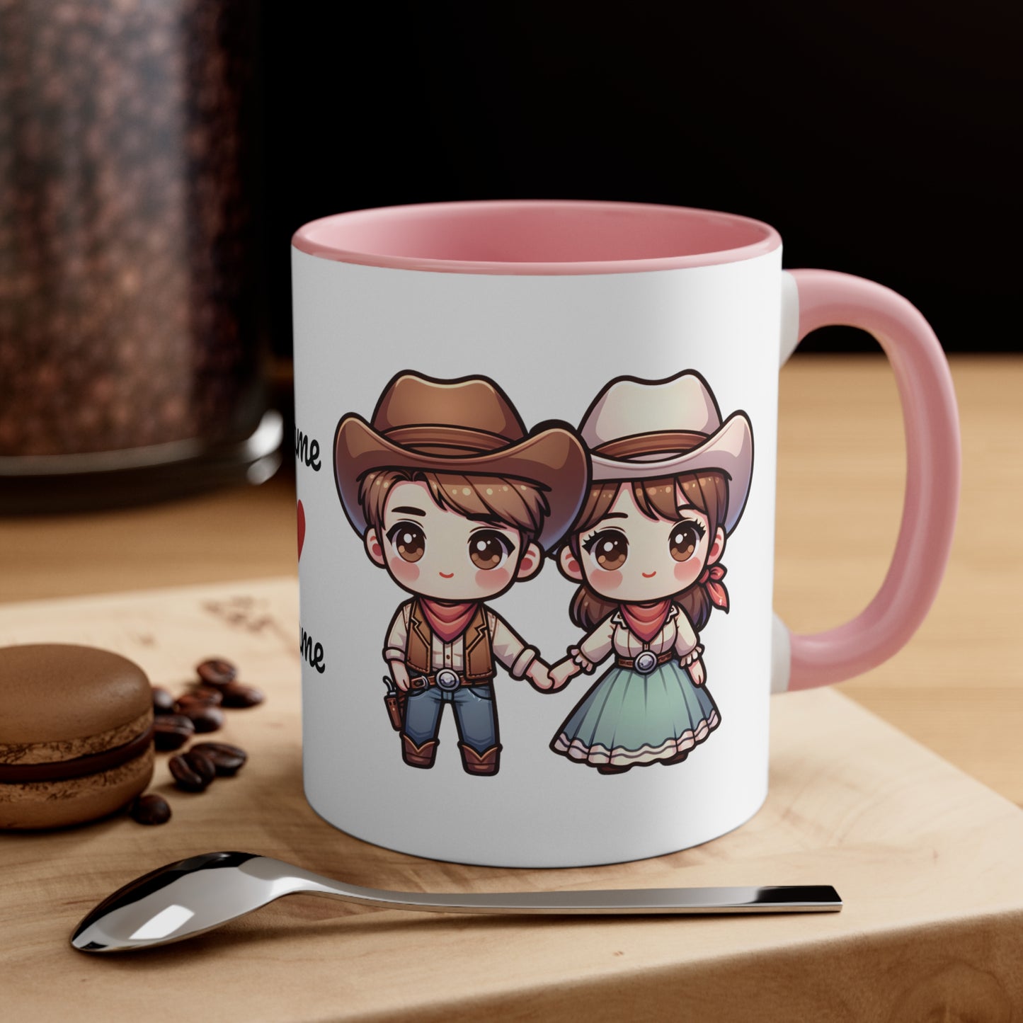 Cowboy Couple Collection 6 Personalized Cute - Custom Accent Coffee Mug, 11oz