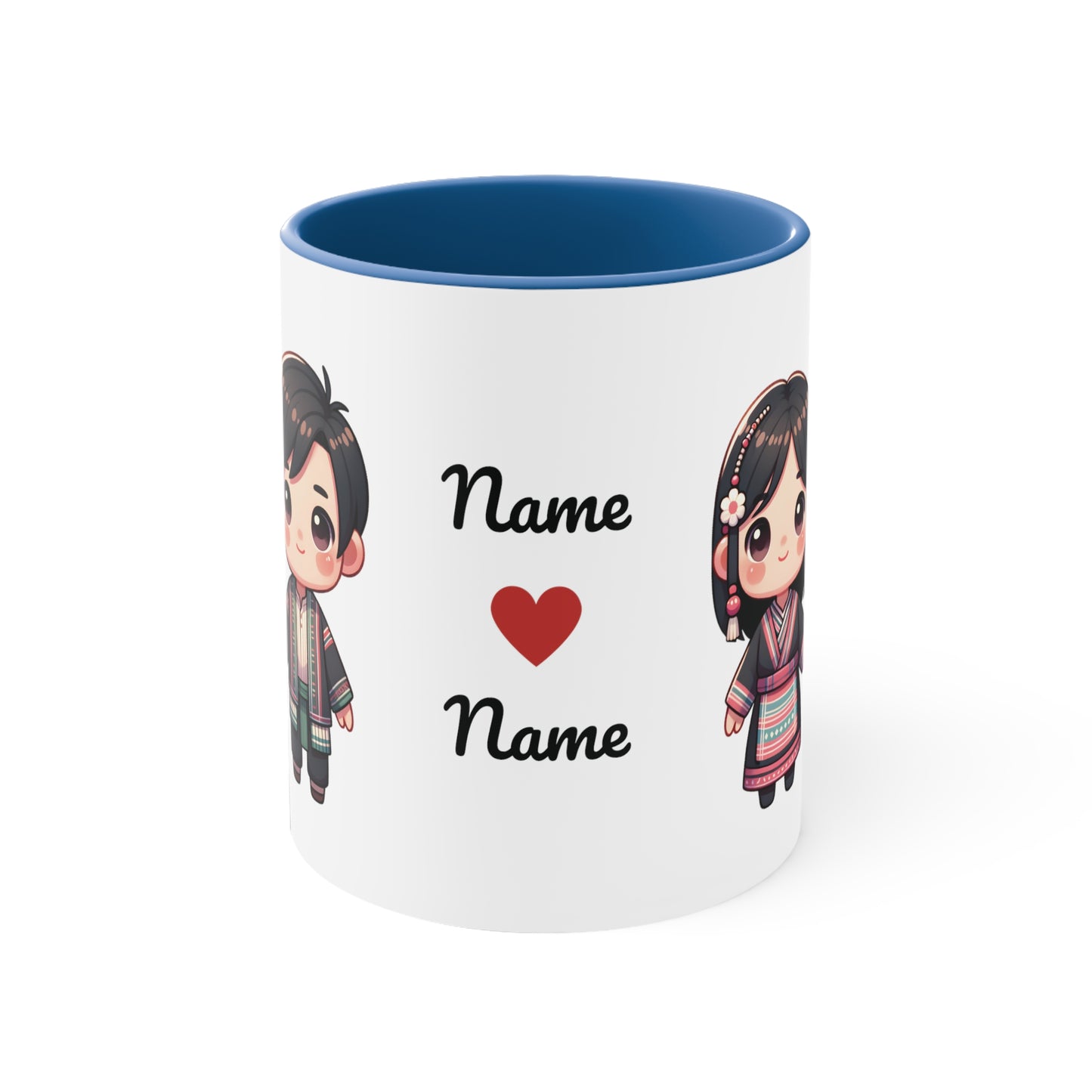 Hmong Couple Traditional Hmong Clothes Collection 6 Personalized Cute - Custom Accent Coffee Mug, 11oz