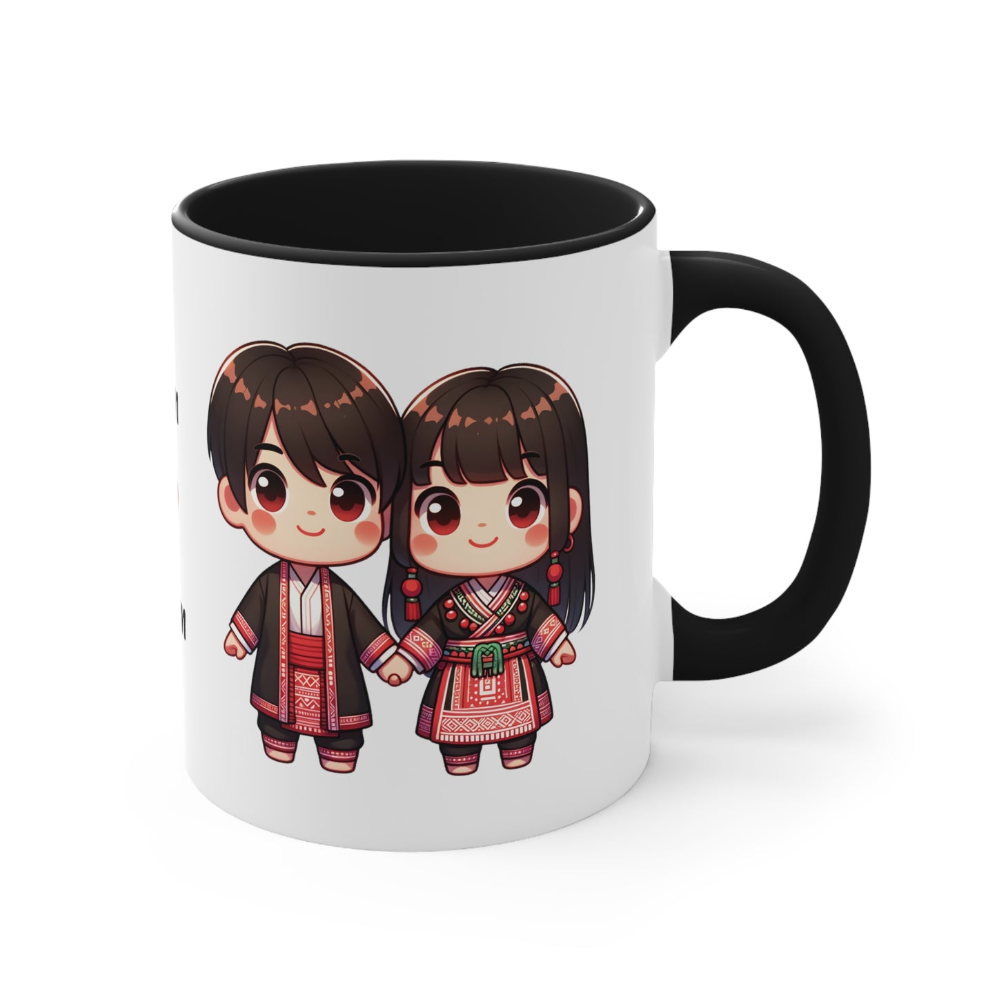 Hmong Couple Red Collection 3 Personalized Cute - Custom Accent Coffee Mug, 11oz