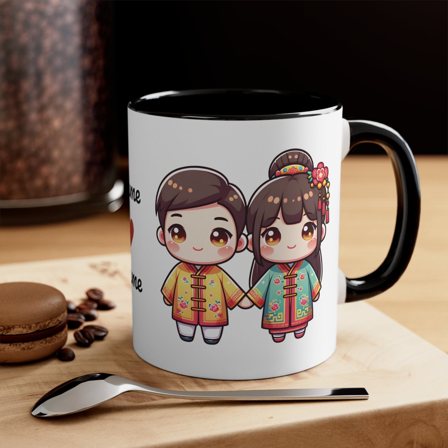 Chinese Couple in Chinese Clothes Collection 5 Personalized Cute - Custom Accent Coffee Mug, 11oz