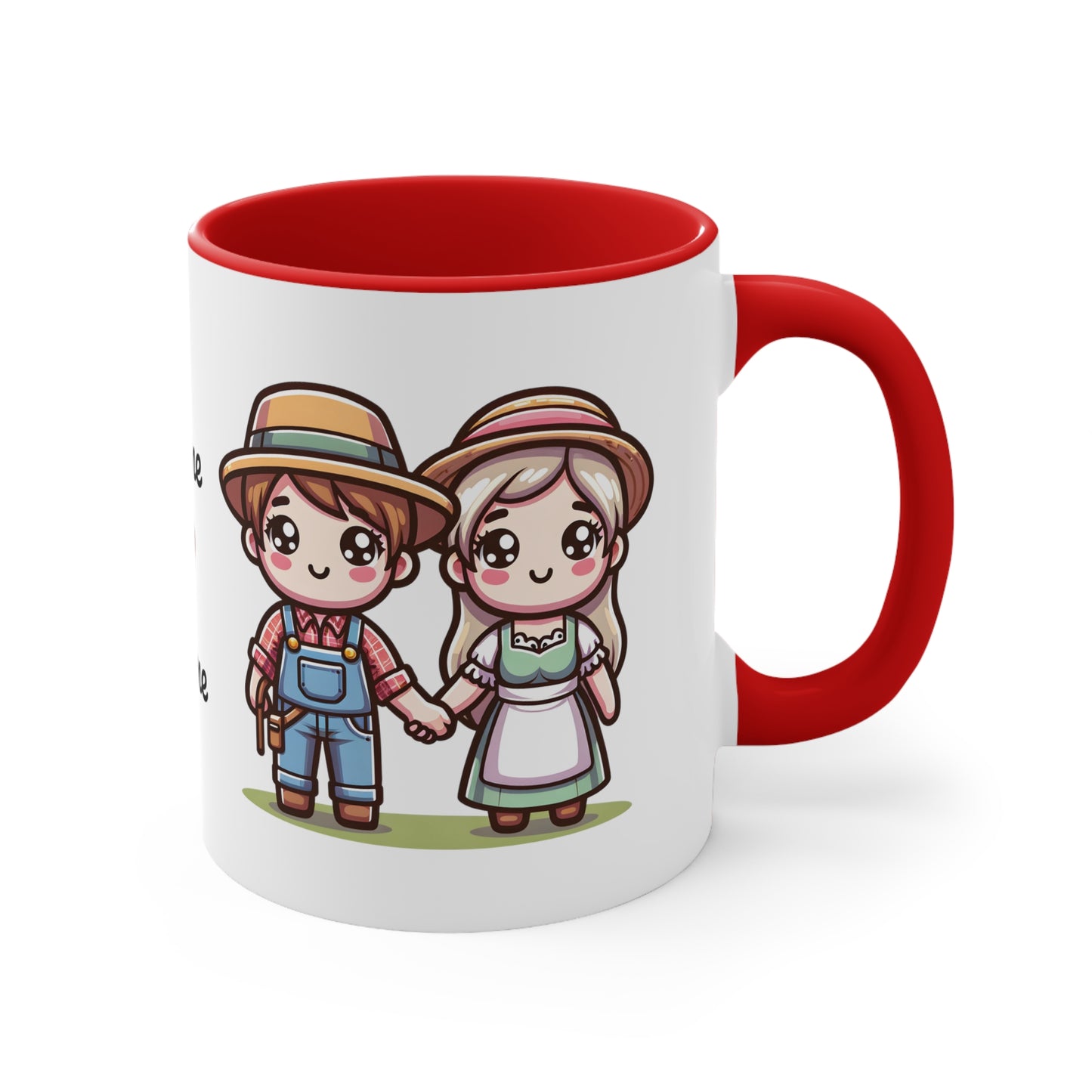 Farmer Couple Collection 2 Personalized Cute - Custom Accent Coffee Mug, 11oz