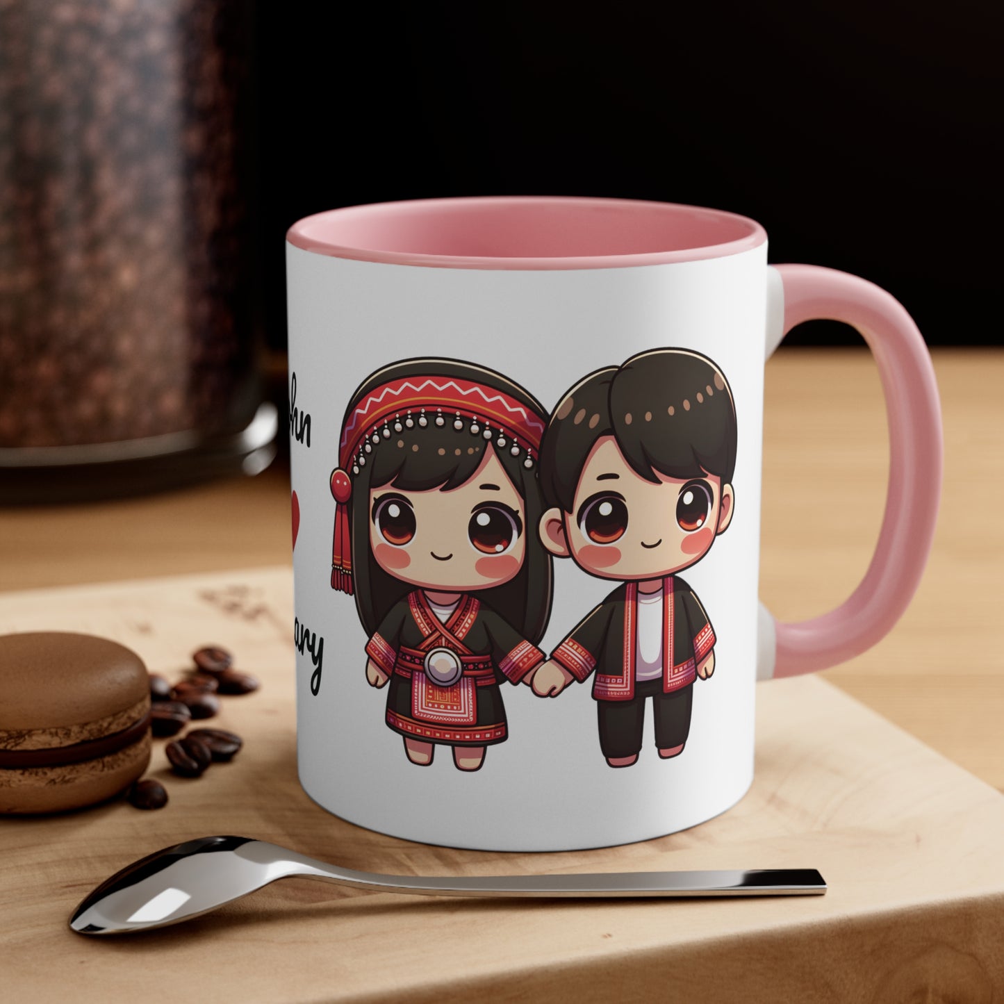 Hmong Couple Red Collection 1 Personalized Cute - Custom Accent Coffee Mug, 11oz