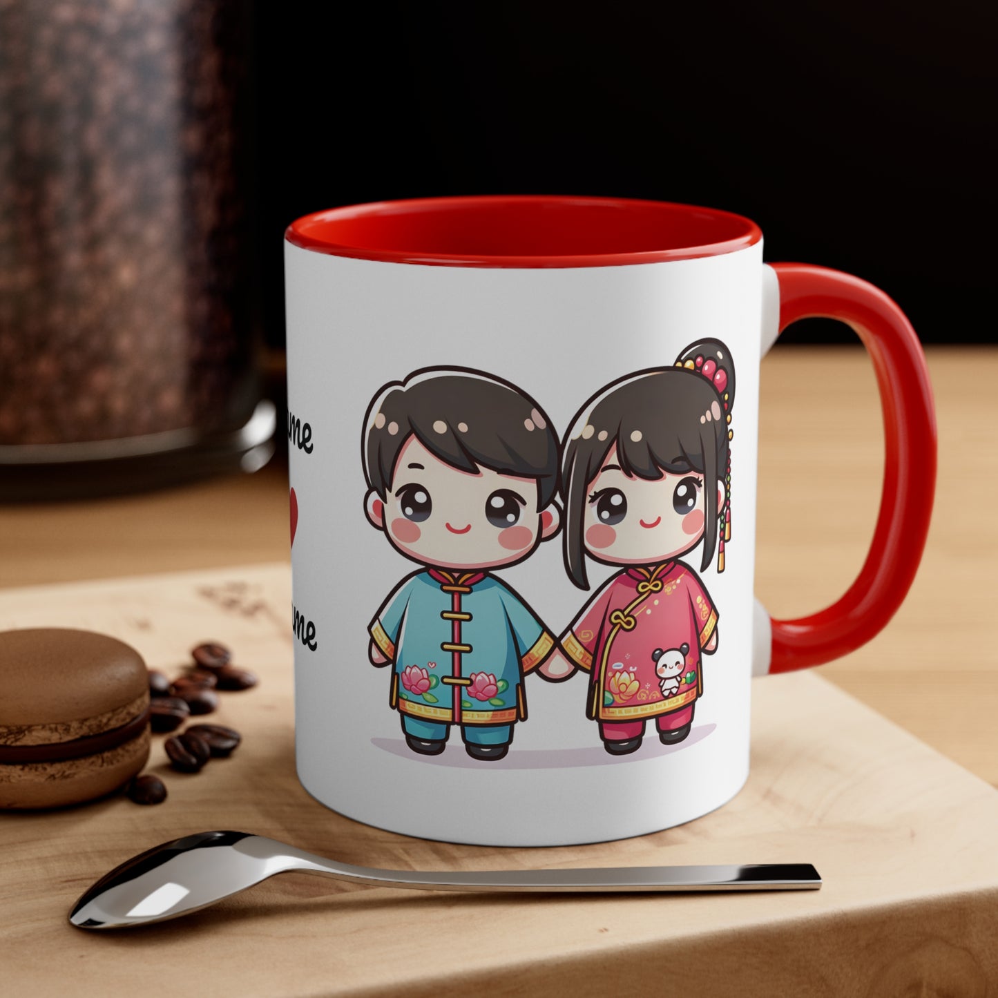 Chinese Couple in Chinese Clothes Collection 10 Personalized Cute - Custom Accent Coffee Mug, 11oz