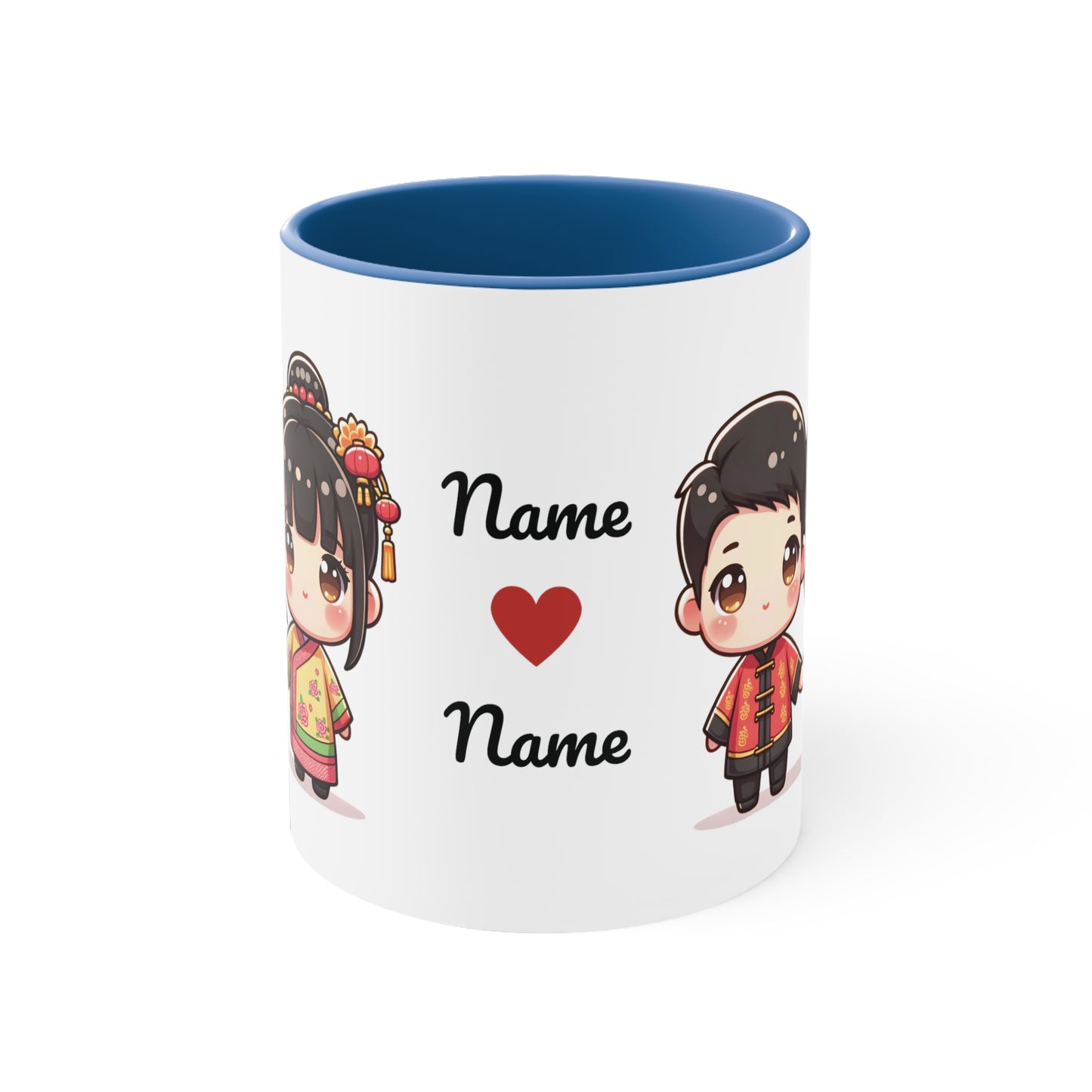 Chinese Couple in Chinese Clothes Collection 13 Personalized Cute - Custom Accent Coffee Mug, 11oz