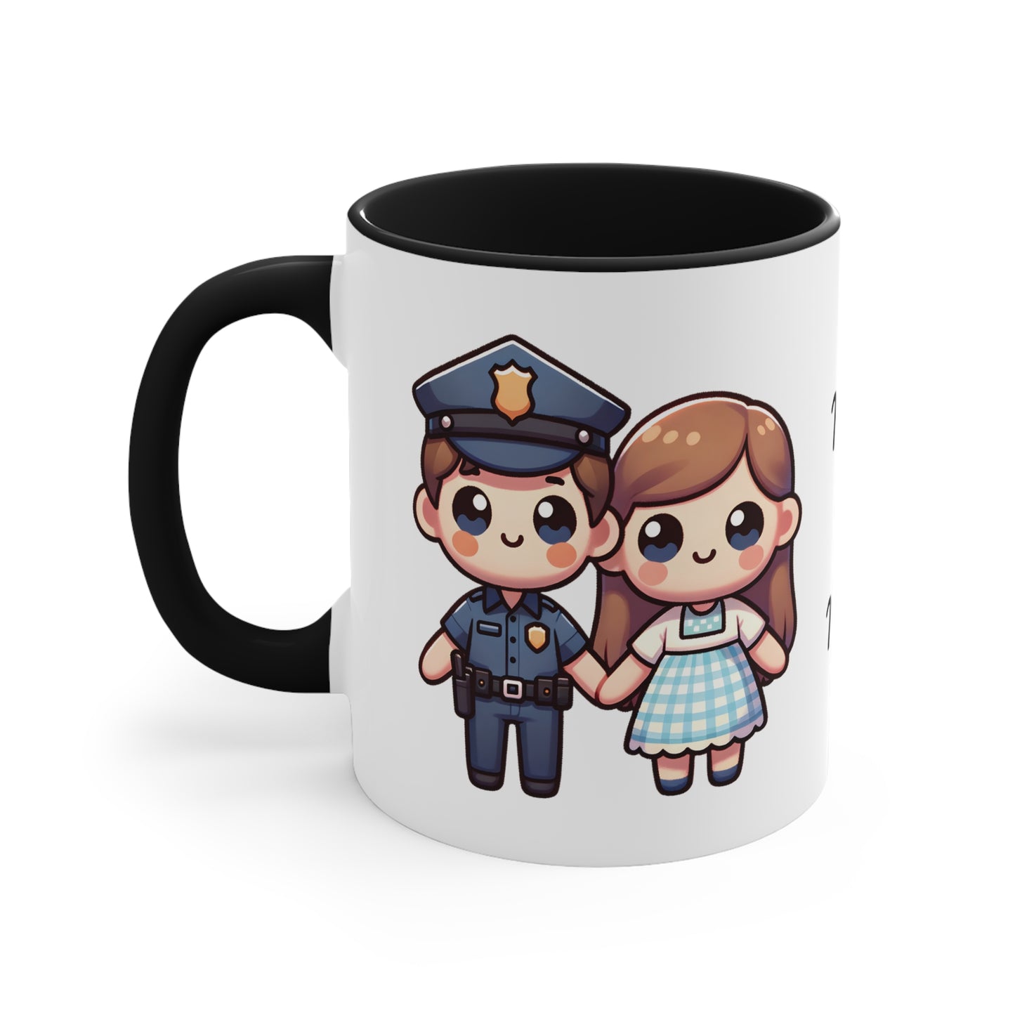 Policeman Couple Collection 1 Personalized Cute - Custom Accent Coffee Mug, 11oz