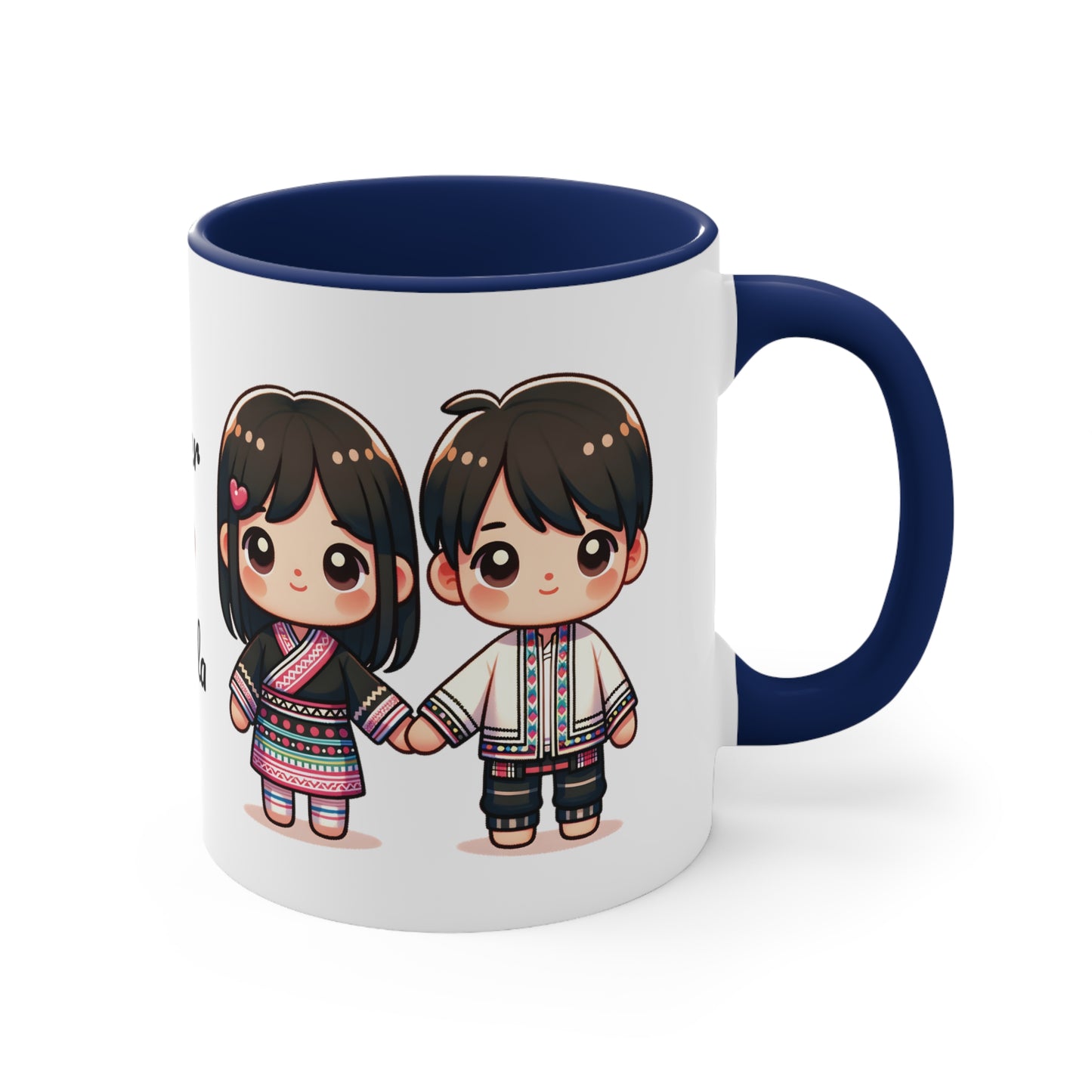 Hmong Couple Colorful Collection 5 Personalized Cute - Custom Accent Coffee Mug, 11oz