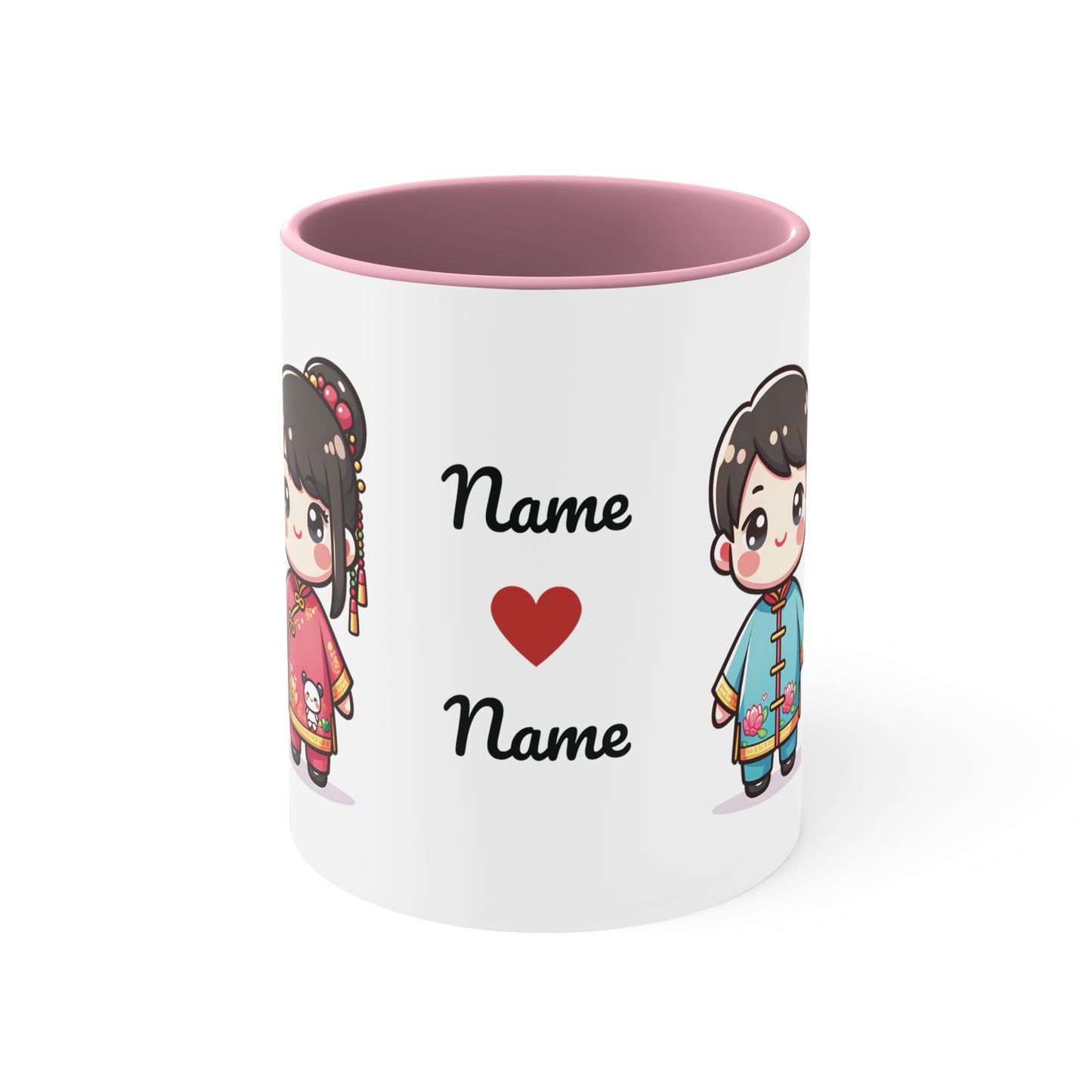 Chinese Couple in Chinese Clothes Collection 10 Personalized Cute - Custom Accent Coffee Mug, 11oz