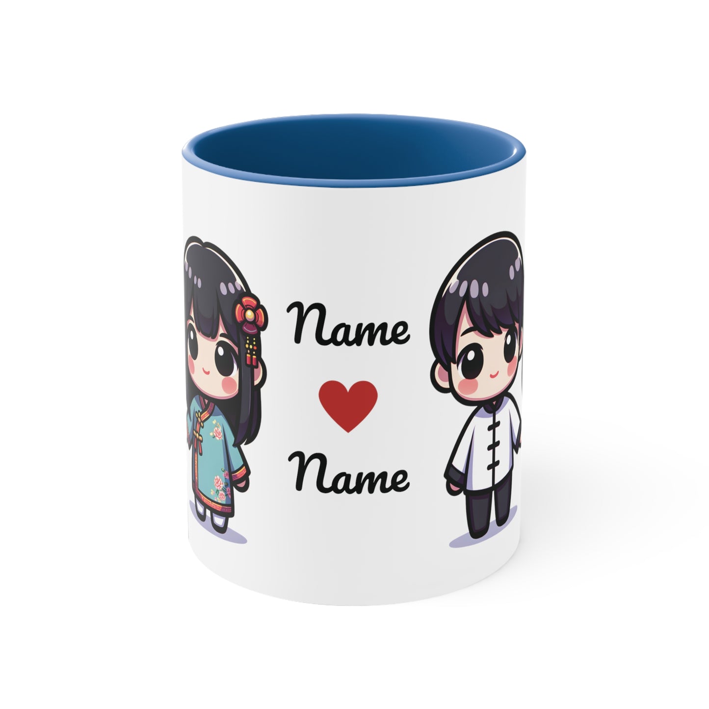 Chinese Couple in Chinese Clothes Collection 8 Personalized Cute - Custom Accent Coffee Mug, 11oz