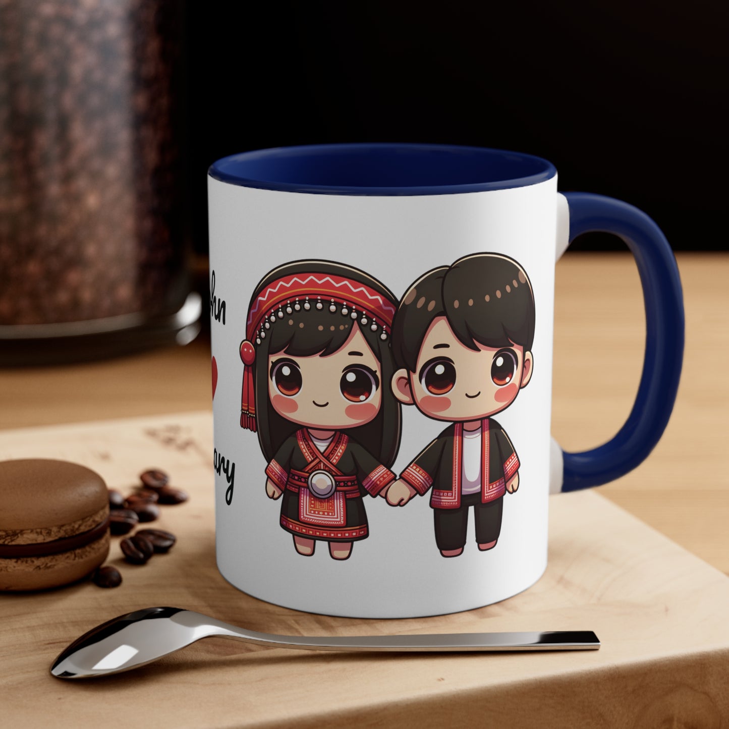 Hmong Couple Red Collection 1 Personalized Cute - Custom Accent Coffee Mug, 11oz