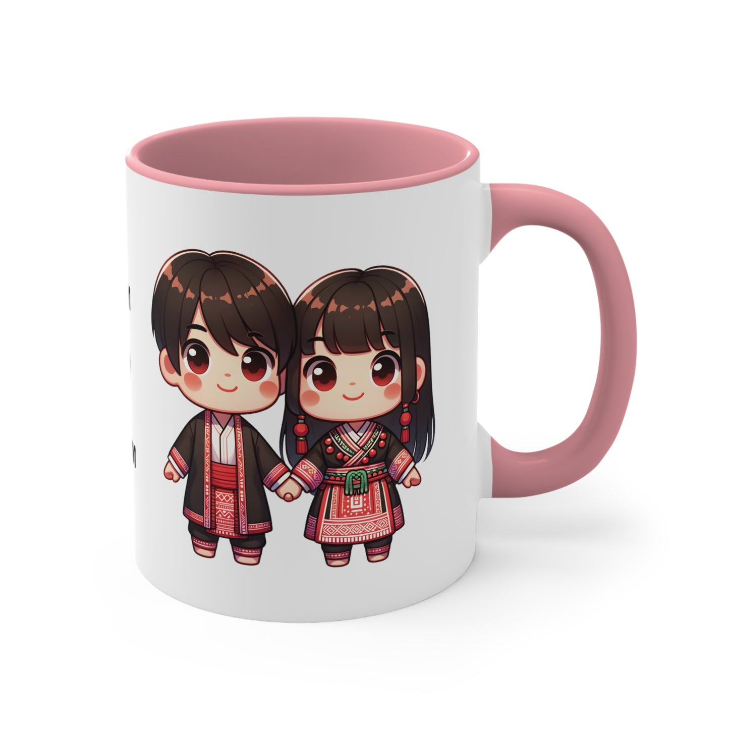 Hmong Couple Red Collection 3 Personalized Cute - Custom Accent Coffee Mug, 11oz