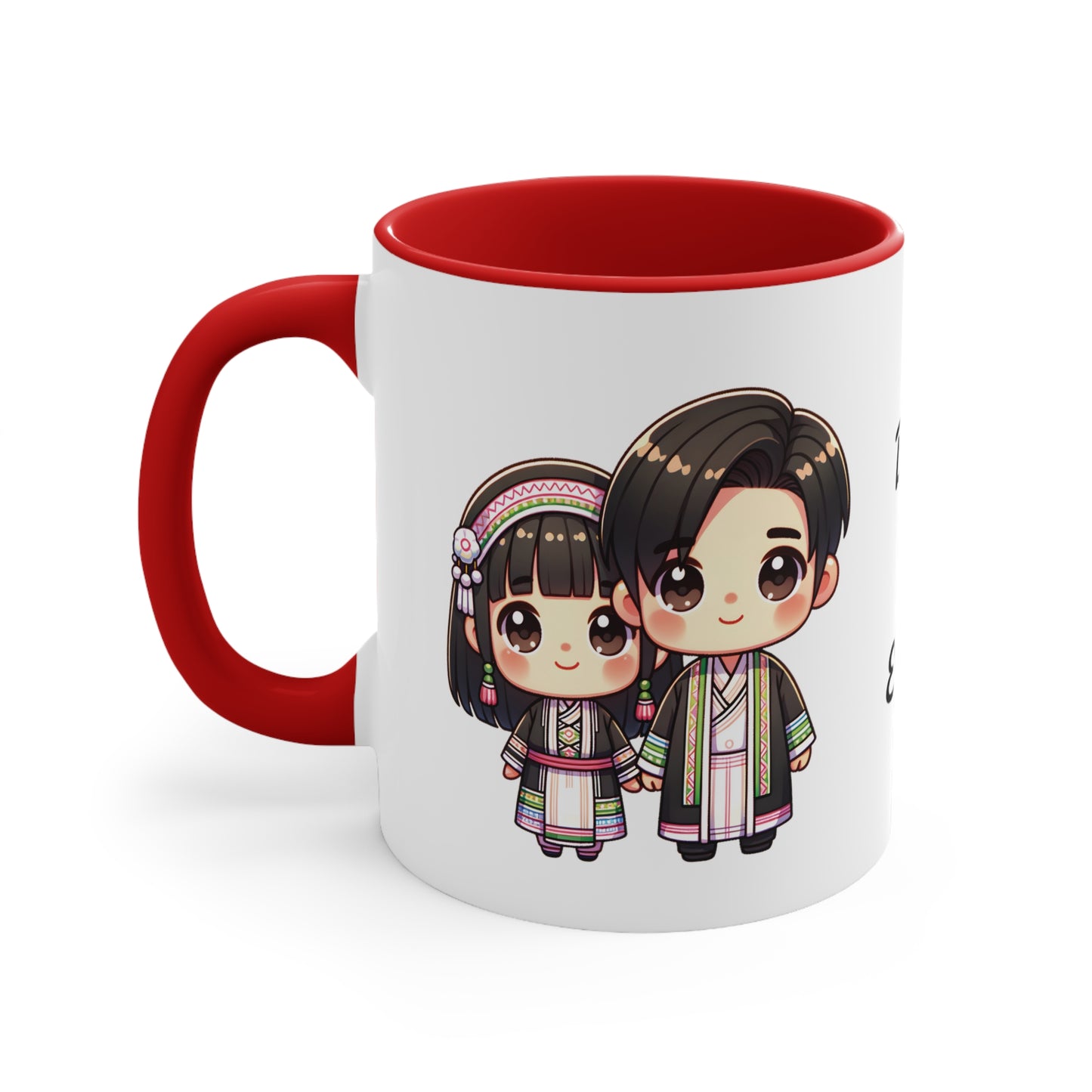 Hmong Couple Colorful Collection 6 Personalized Cute - Custom Accent Coffee Mug, 11oz