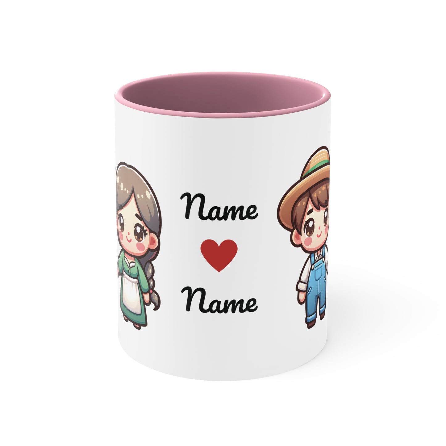 Farmer Couple Collection 6 Personalized Cute - Custom Accent Coffee Mug, 11oz