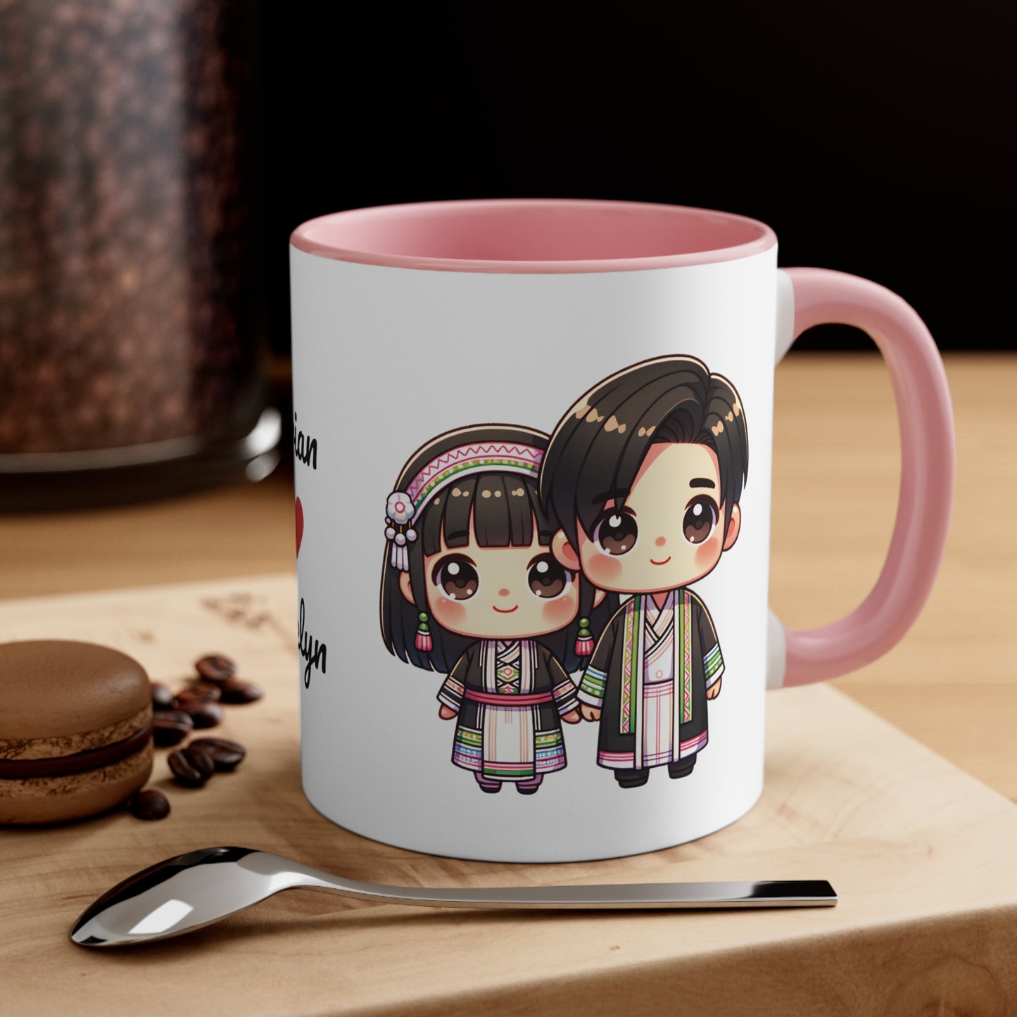 Hmong Couple Colorful Collection 6 Personalized Cute - Custom Accent Coffee Mug, 11oz