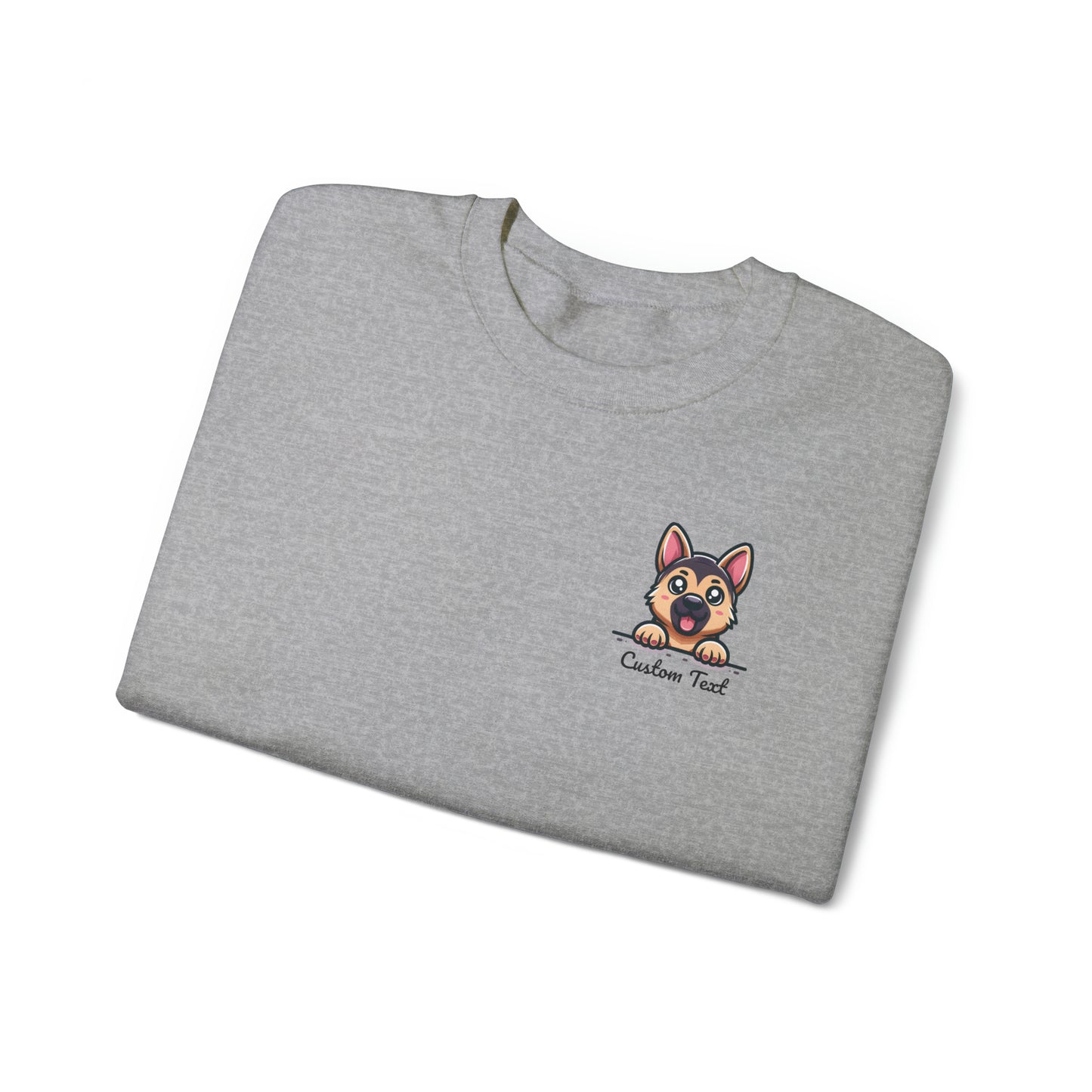 German Shepherd Cute Puppy Dog Pocket Design with Personalized Custom Text - Sweatshirt