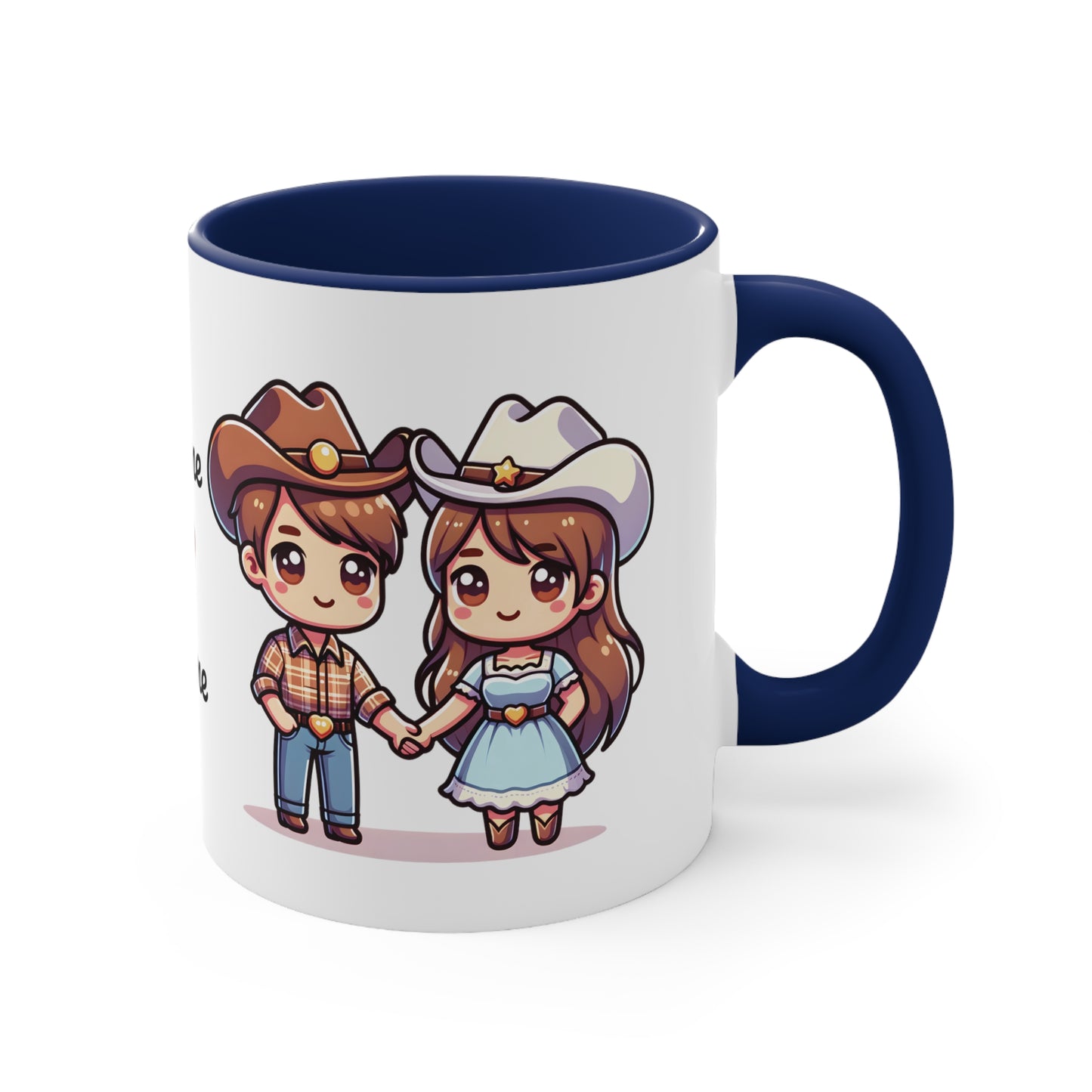 Cowboy Couple Collection 1 Personalized Cute - Custom Accent Coffee Mug, 11oz