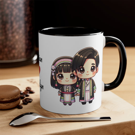 Hmong Couple Colorful Collection 6 Personalized Cute - Custom Accent Coffee Mug, 11oz