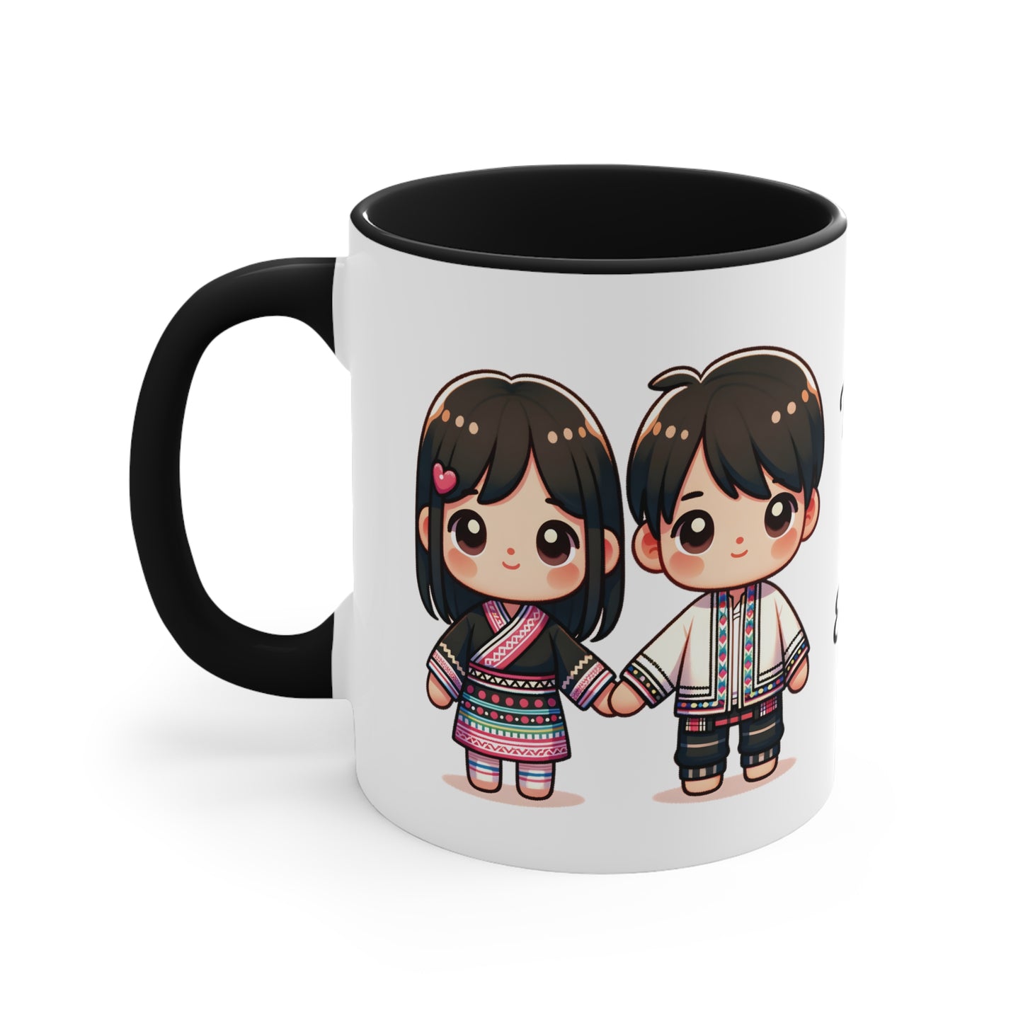 Hmong Couple Colorful Collection 5 Personalized Cute - Custom Accent Coffee Mug, 11oz