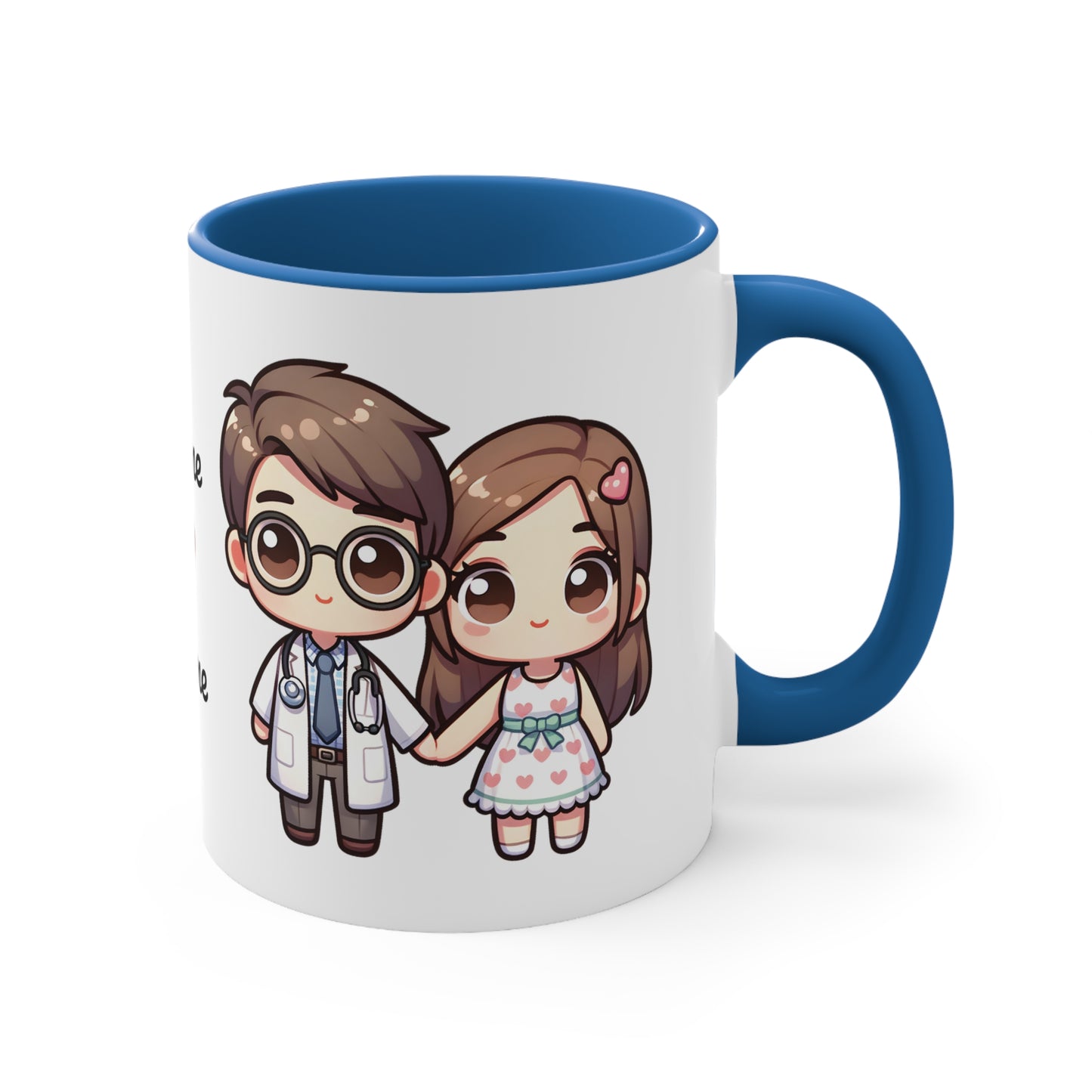 Doctor Couple Collection 2 Personalized Cute - Custom Accent Coffee Mug, 11oz