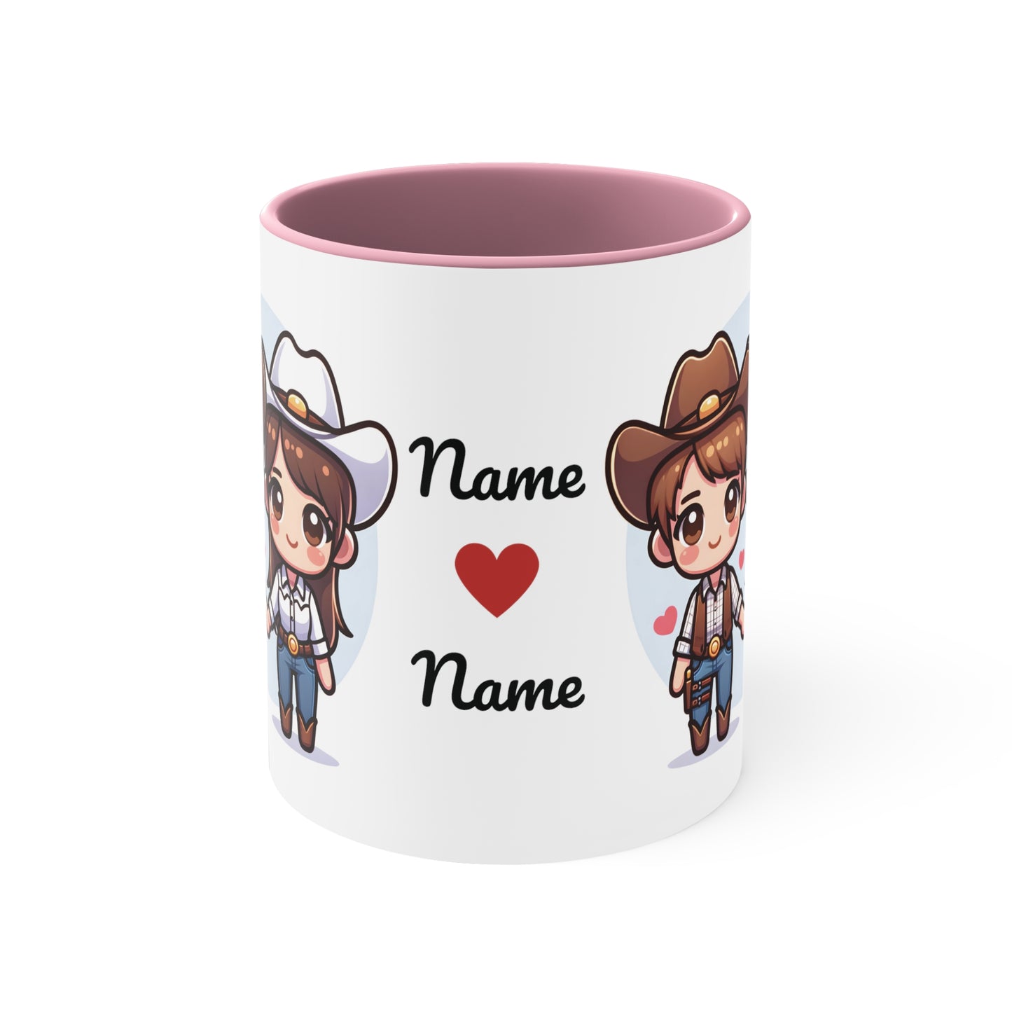 Cowboy Couple Collection 5 Personalized Cute - Custom Accent Coffee Mug, 11oz