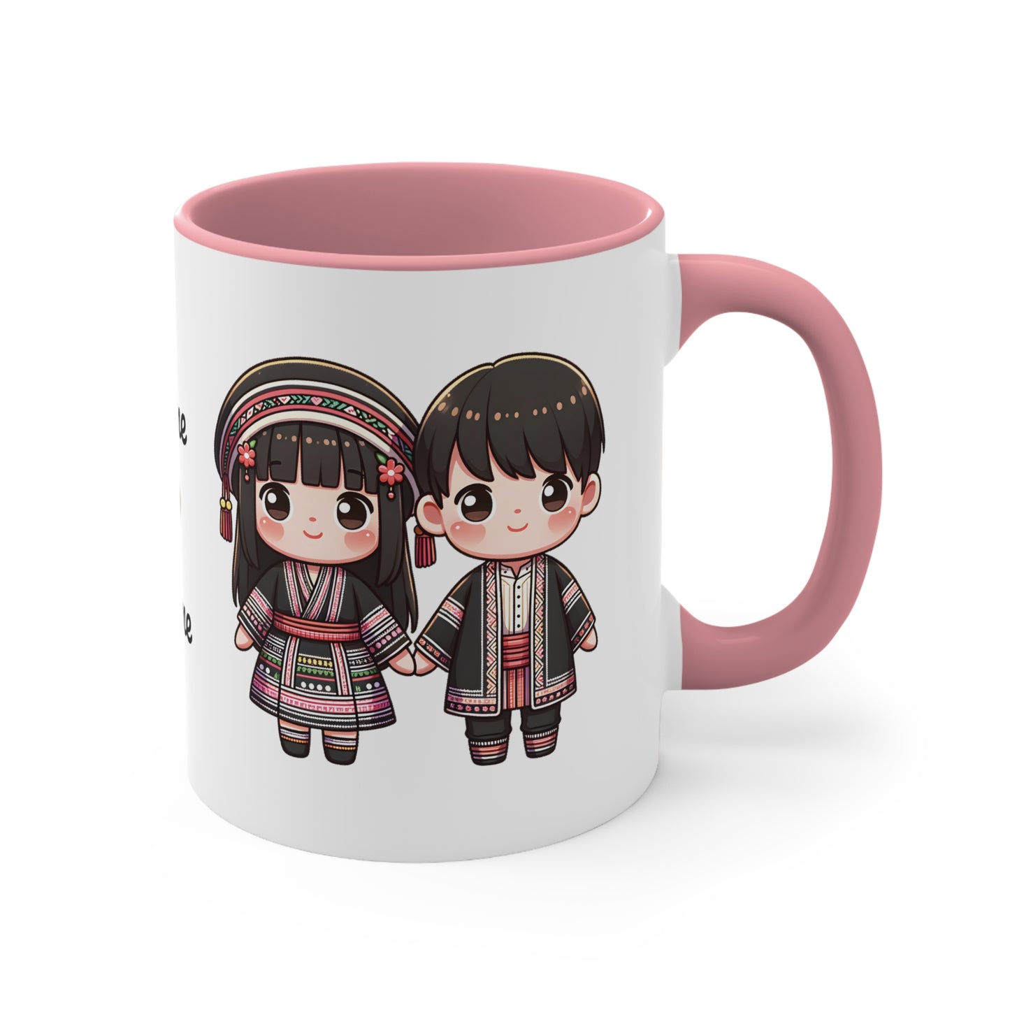 Hmong Couple Traditional Hmong Clothes Collection 3 Personalized Cute - Custom Accent Coffee Mug, 11oz