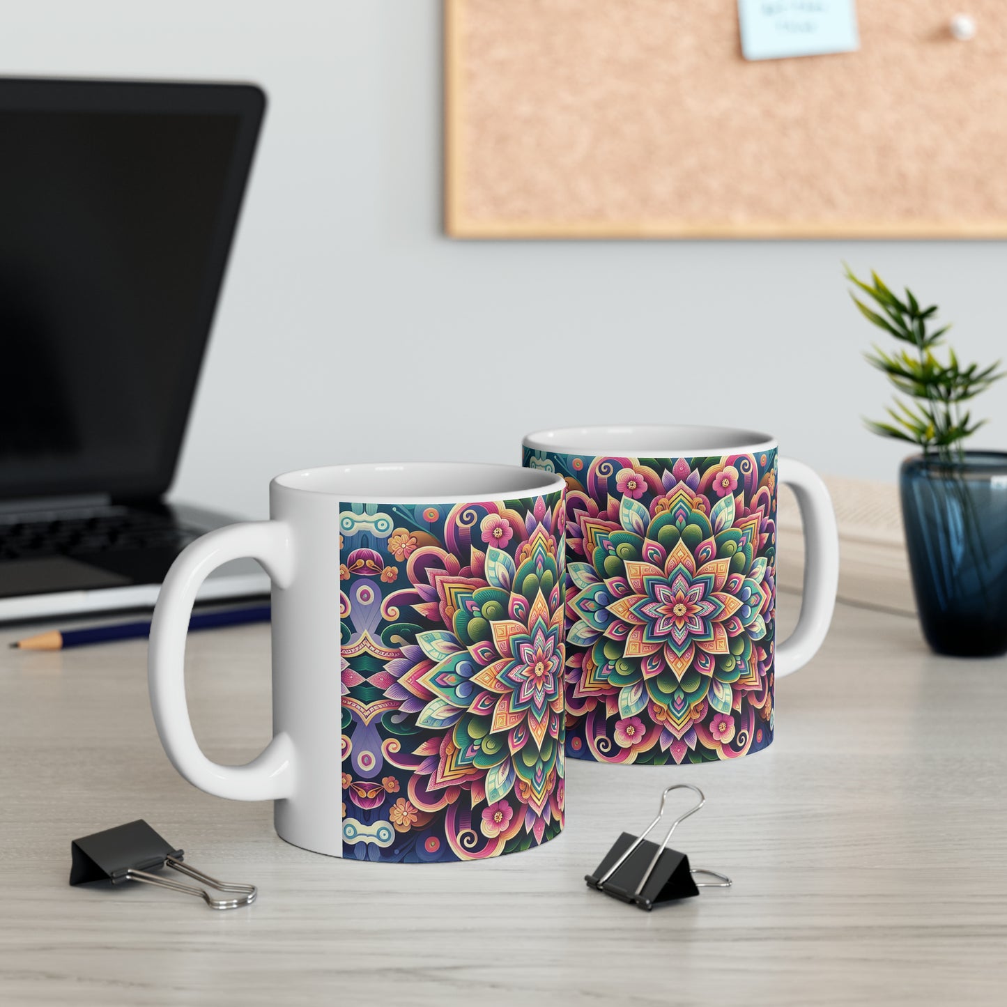 Hmong-Inspired Geometric Ceramic Coffee Mug 13