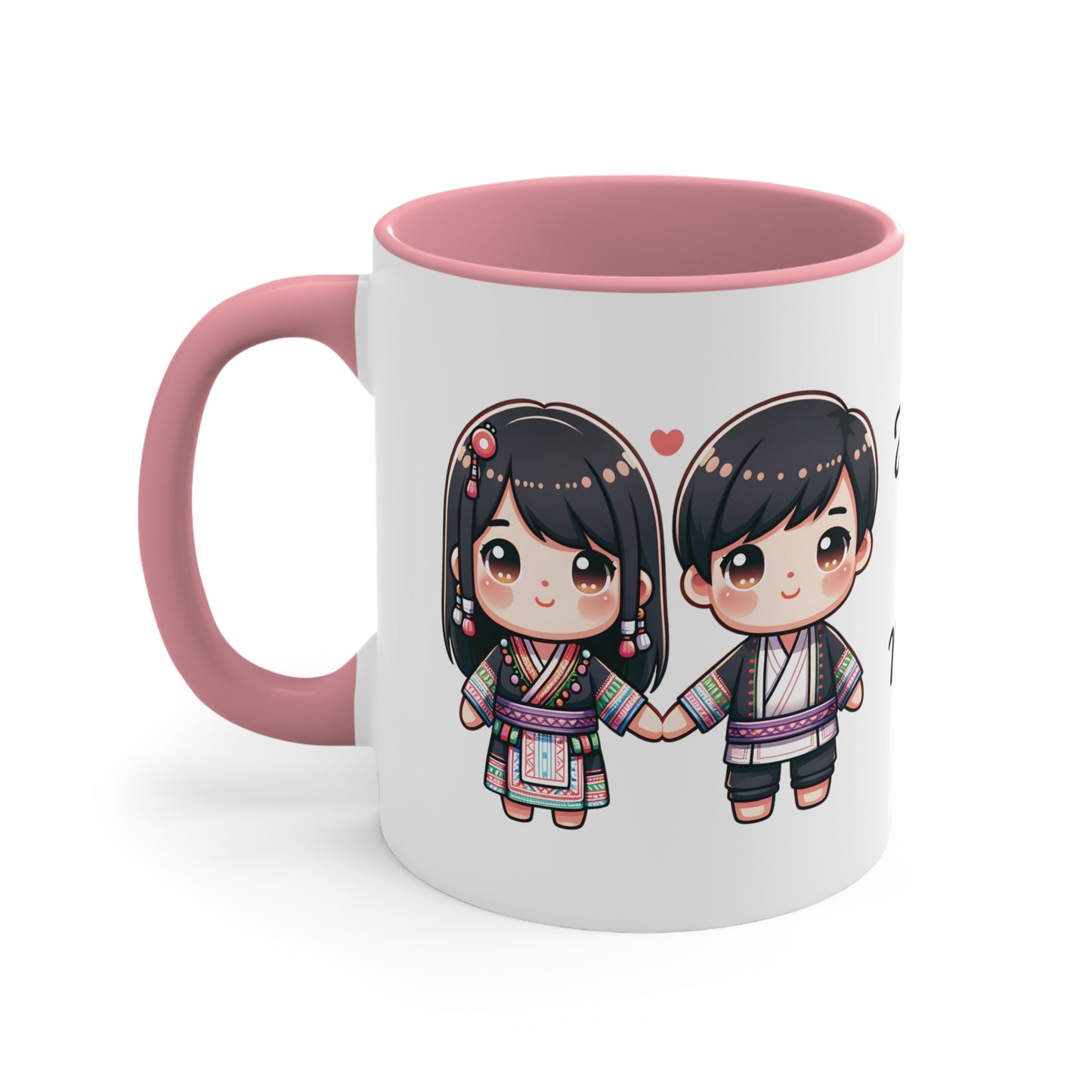 Hmong Couple Colorful Collection 6 Personalized Cute - Custom Accent Coffee Mug, 11oz