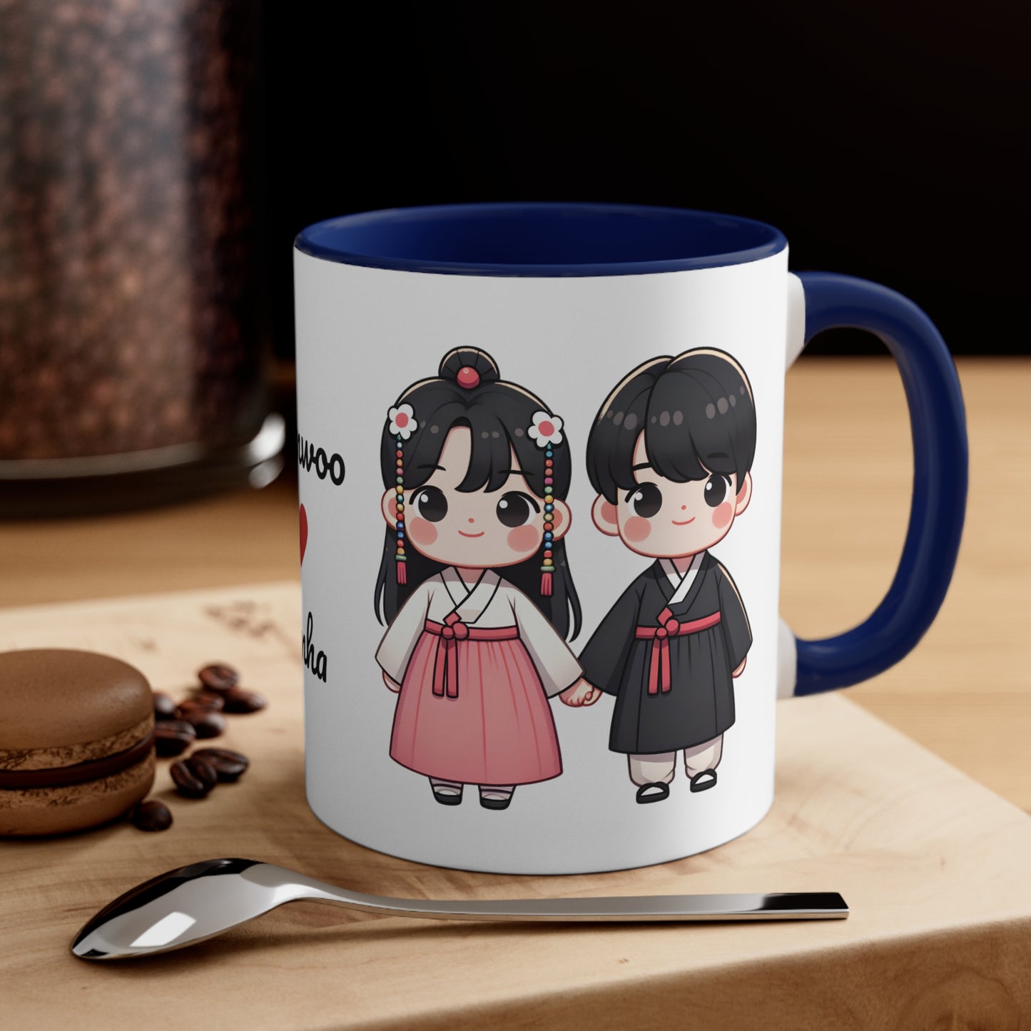 Korean Couple in Korean Clothes Collection 11 Personalized Cute - Custom Accent Coffee Mug, 11oz