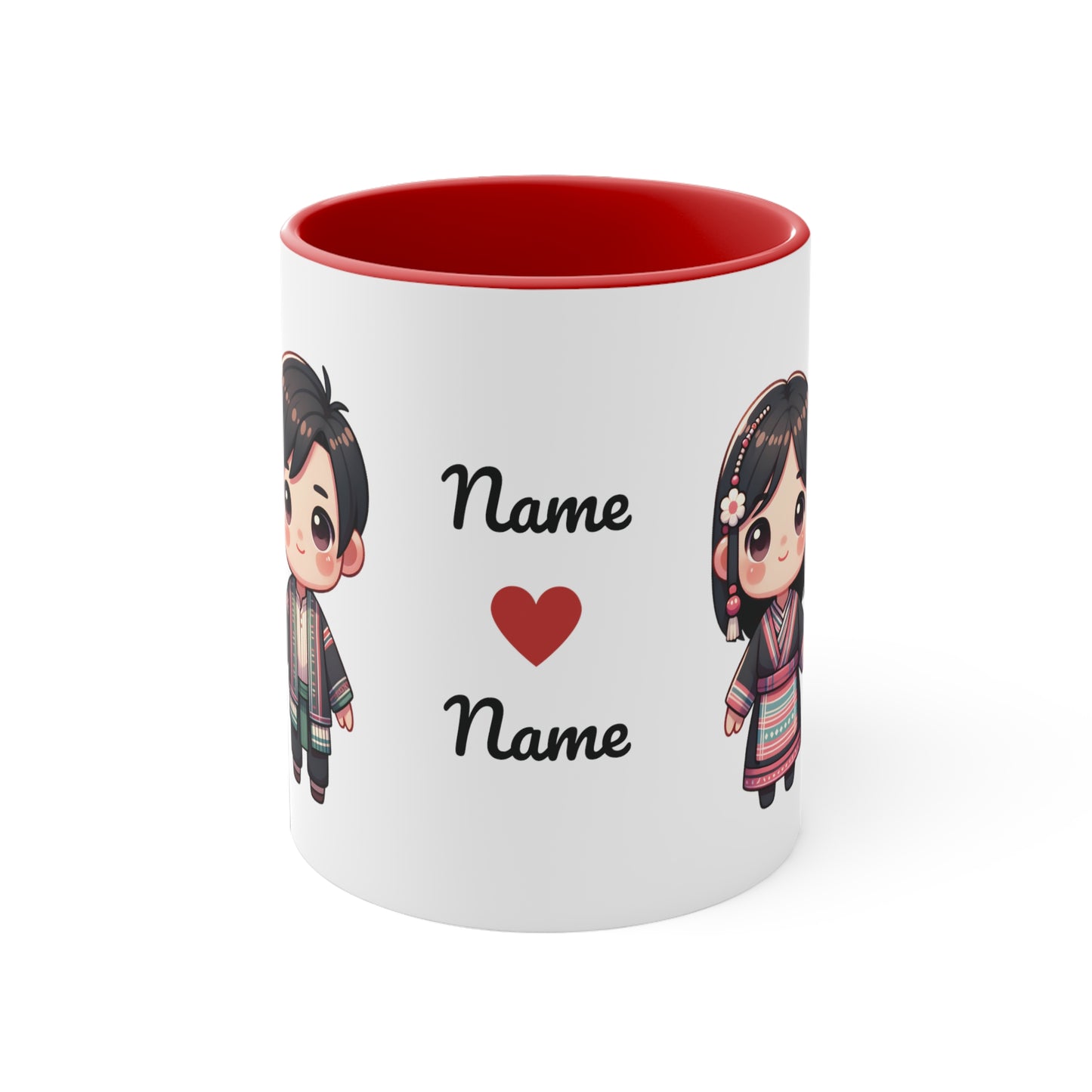 Hmong Couple Traditional Hmong Clothes Collection 6 Personalized Cute - Custom Accent Coffee Mug, 11oz