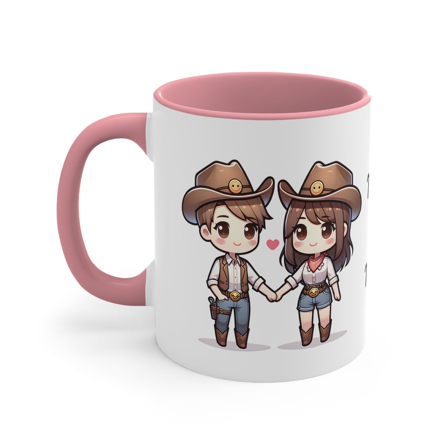 Cowboy Couple Collection 3 Personalized Cute - Custom Accent Coffee Mug, 11oz