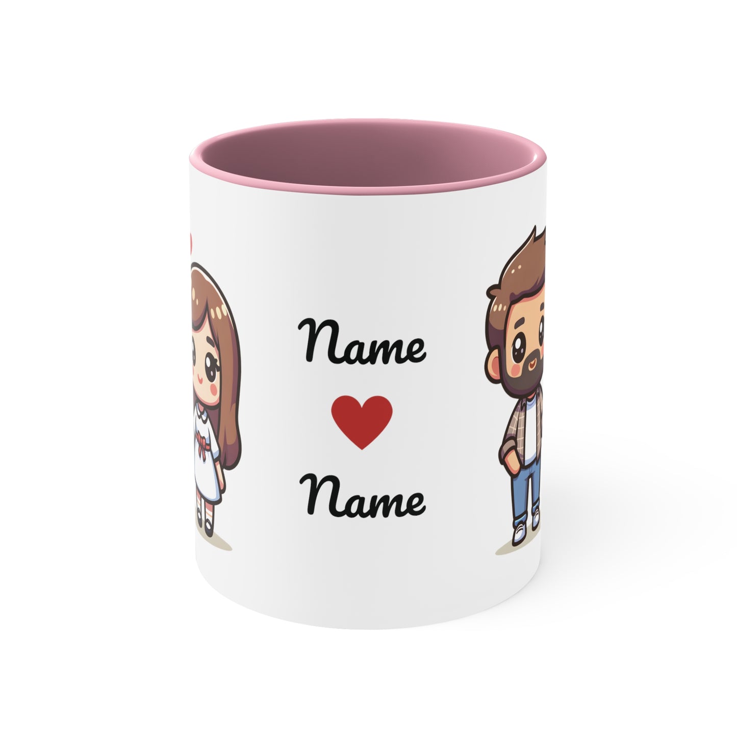 Beardman Couple Collection 1 Personalized Cute - Custom Accent Coffee Mug, 11oz