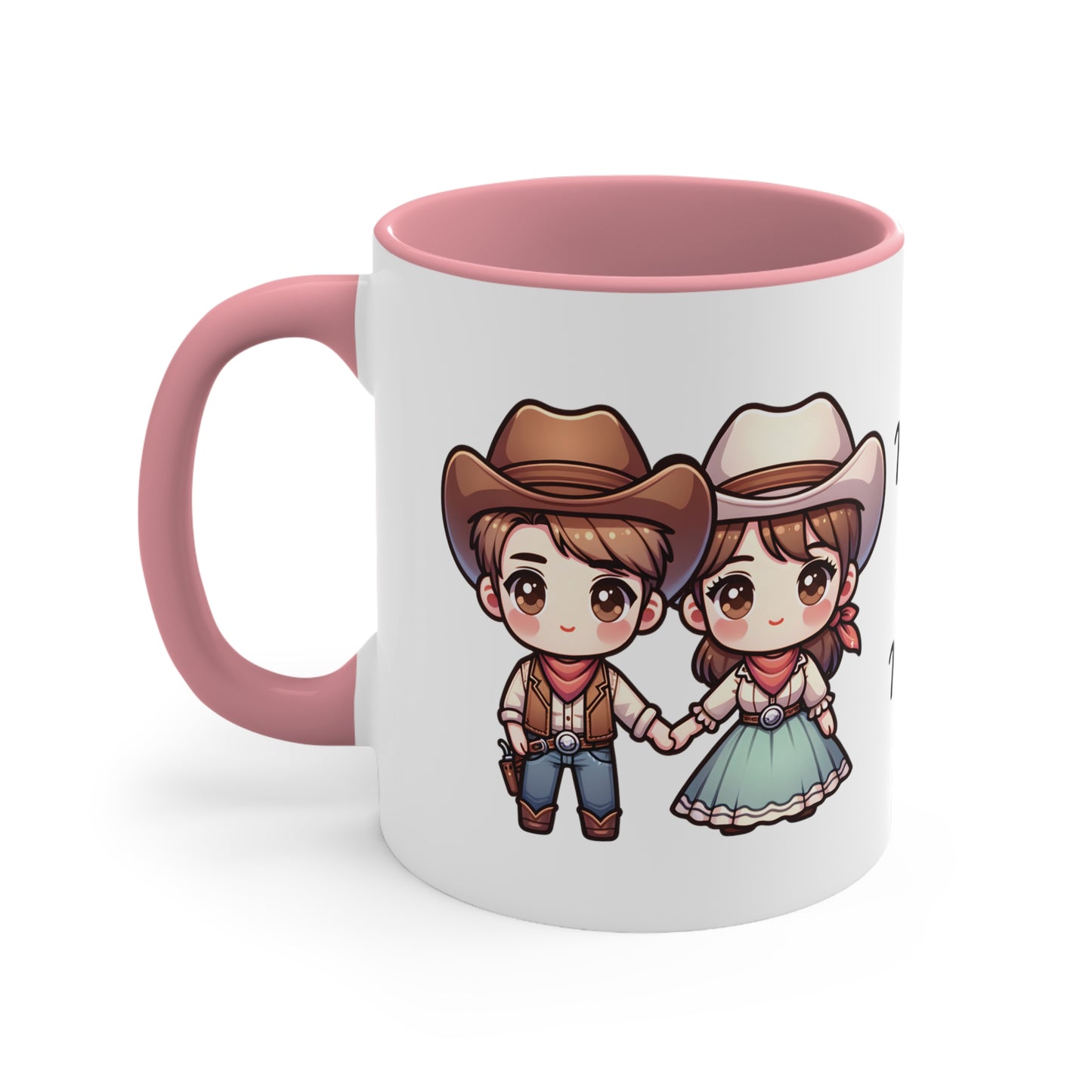 Cowboy Couple Collection 6 Personalized Cute - Custom Accent Coffee Mug, 11oz