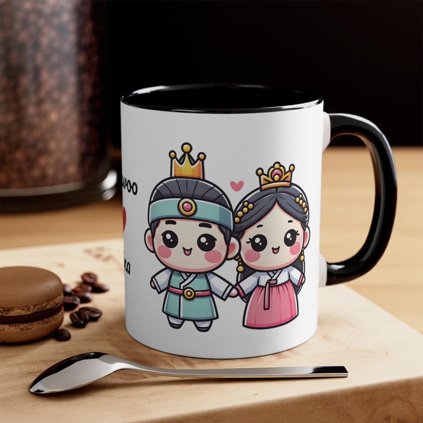 Korean Couple in Korean Clothes Collection 9 Personalized Cute - Custom Accent Coffee Mug, 11oz