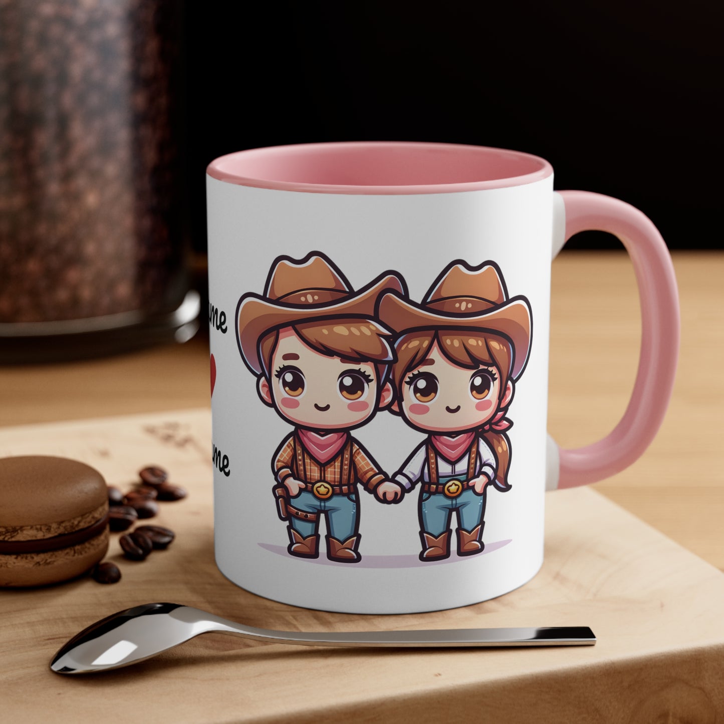 Cowboy Couple Collection 2 Personalized Cute - Custom Accent Coffee Mug, 11oz