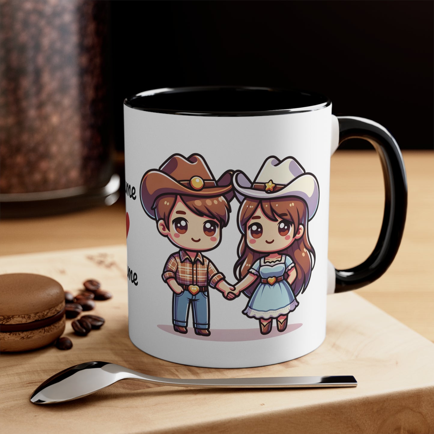 Cowboy Couple Collection 1 Personalized Cute - Custom Accent Coffee Mug, 11oz